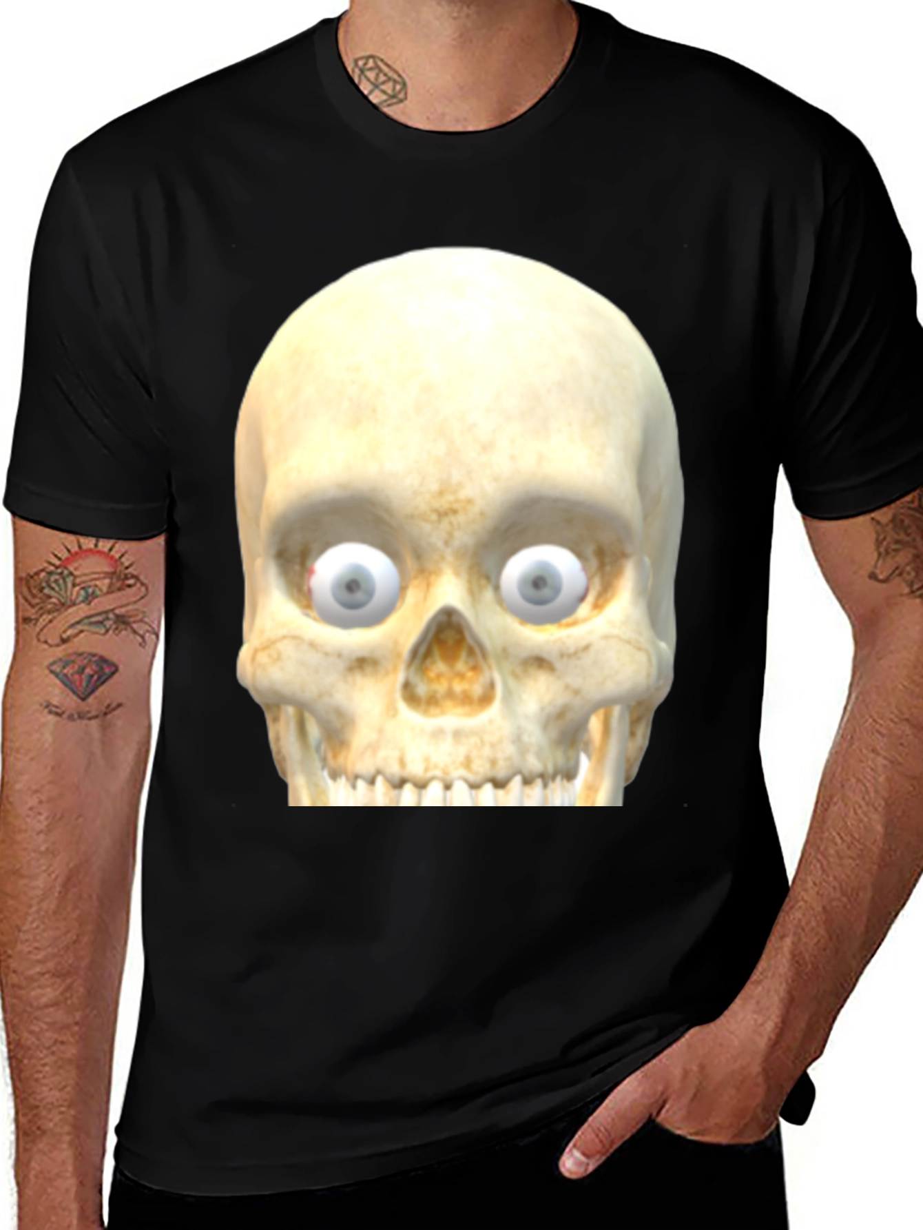 Variant 4 of Skull Graphic Black T-Shirt