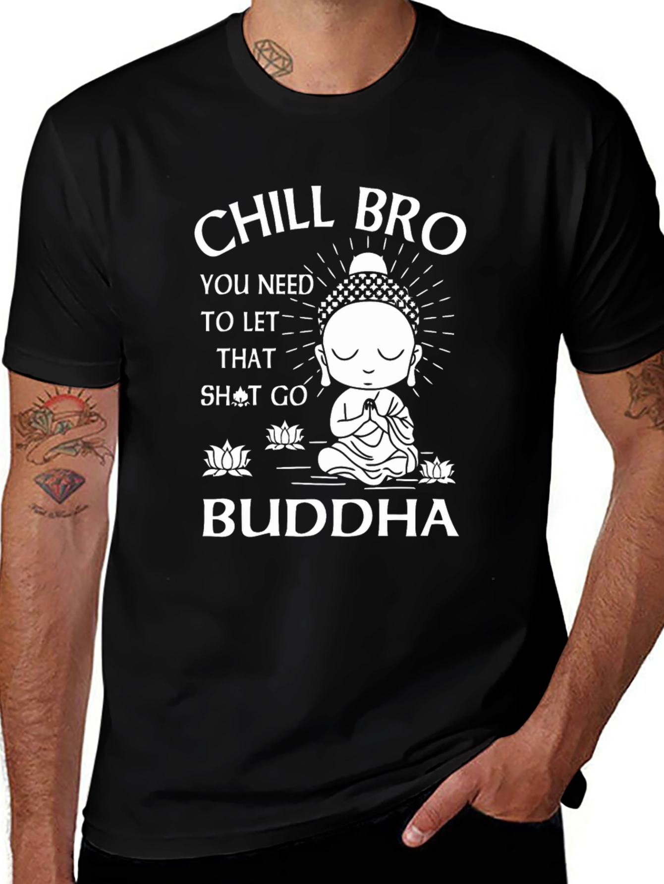 Chill Bro Buddha Graphic T-Shirt - Relaxed Zen Vibes