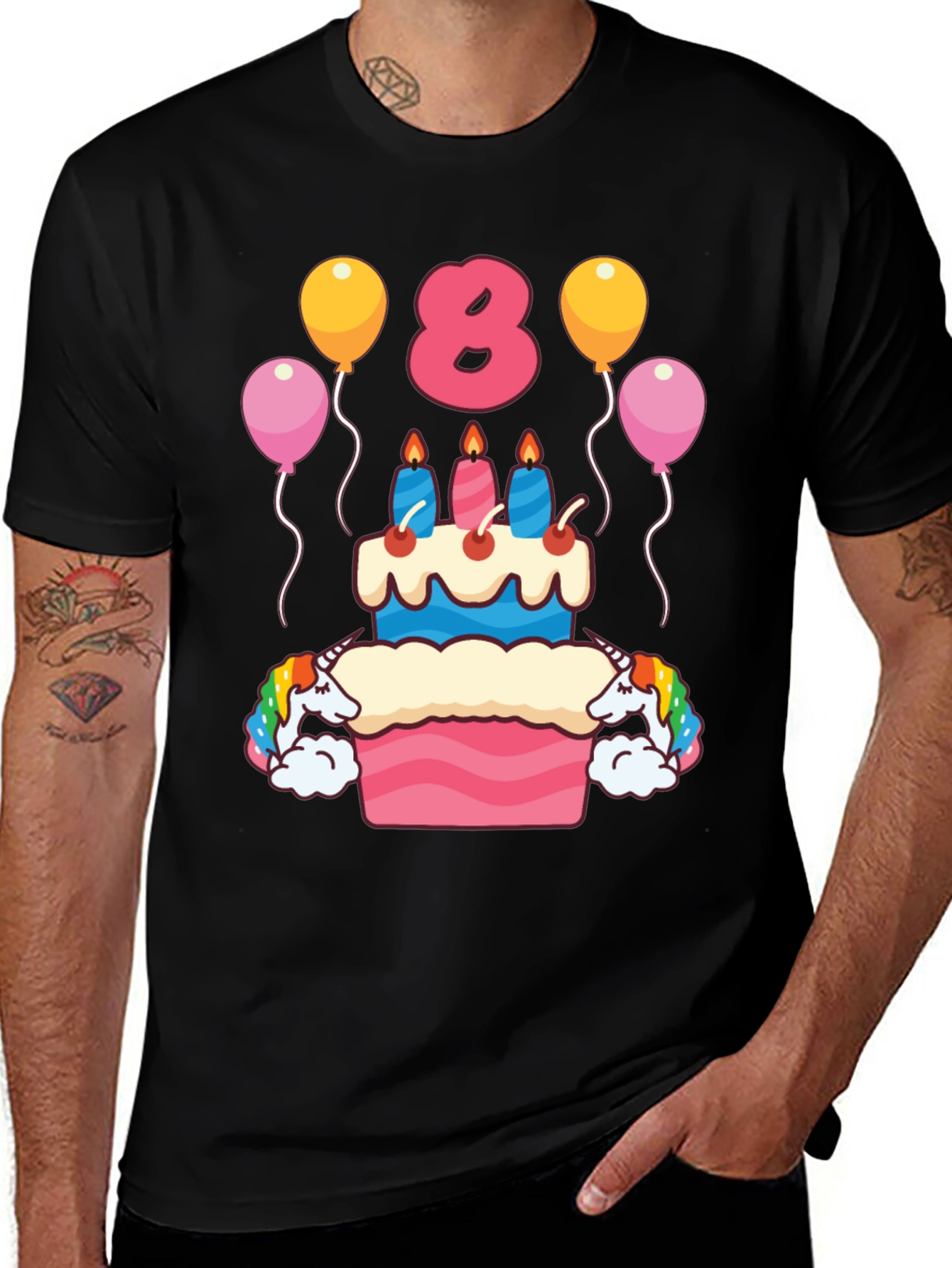Birthday Eight Unicorn Cake T-Shirt