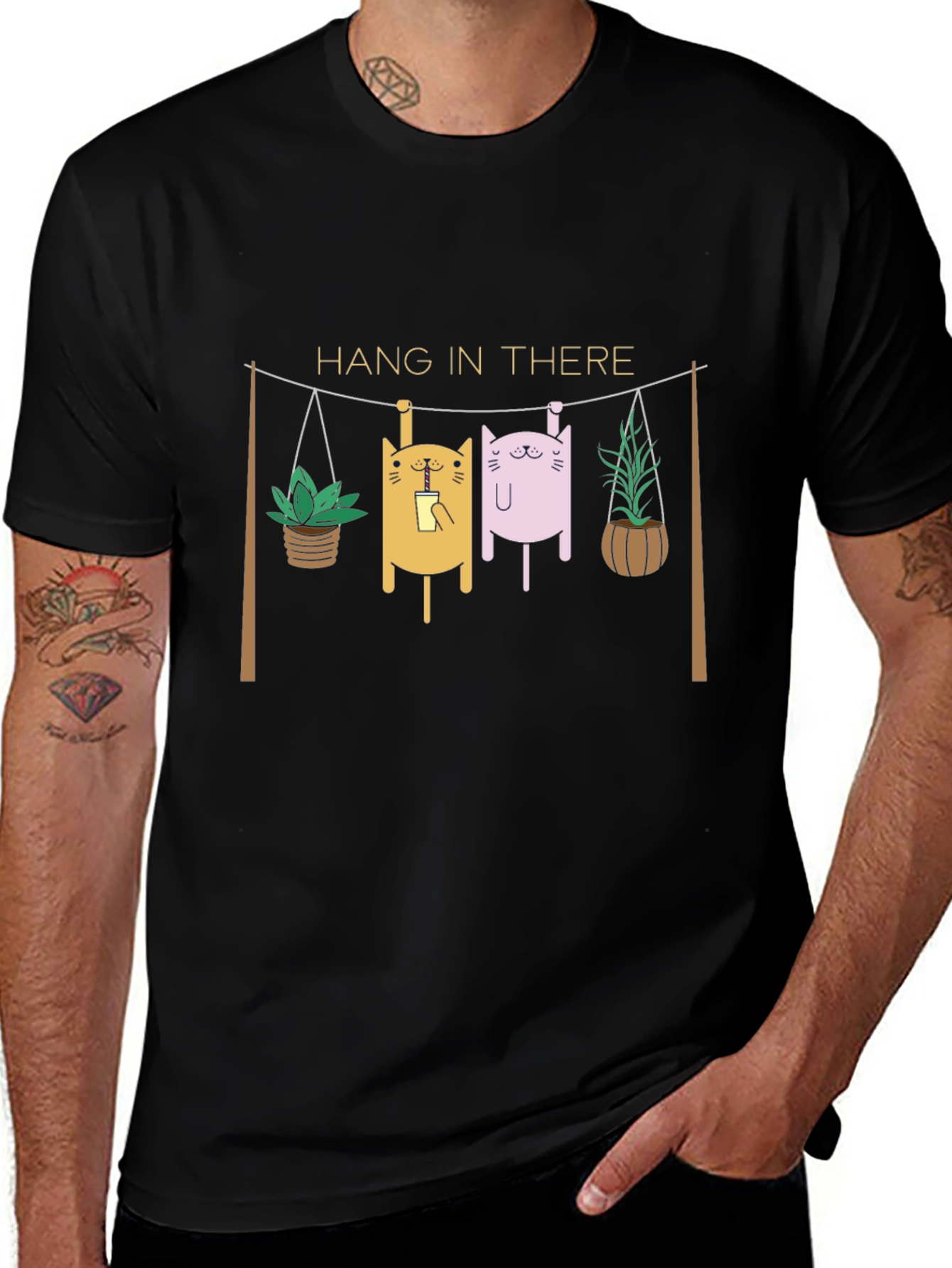 Variant 3 of Hang In There Funny Cats T-Shirt