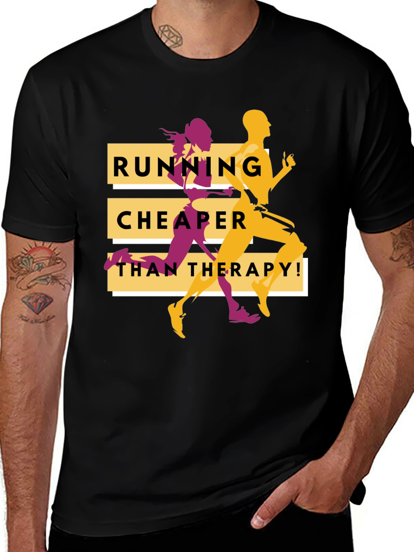 Variant 26 of Running Cheaper Than Therapy Graphic Tee