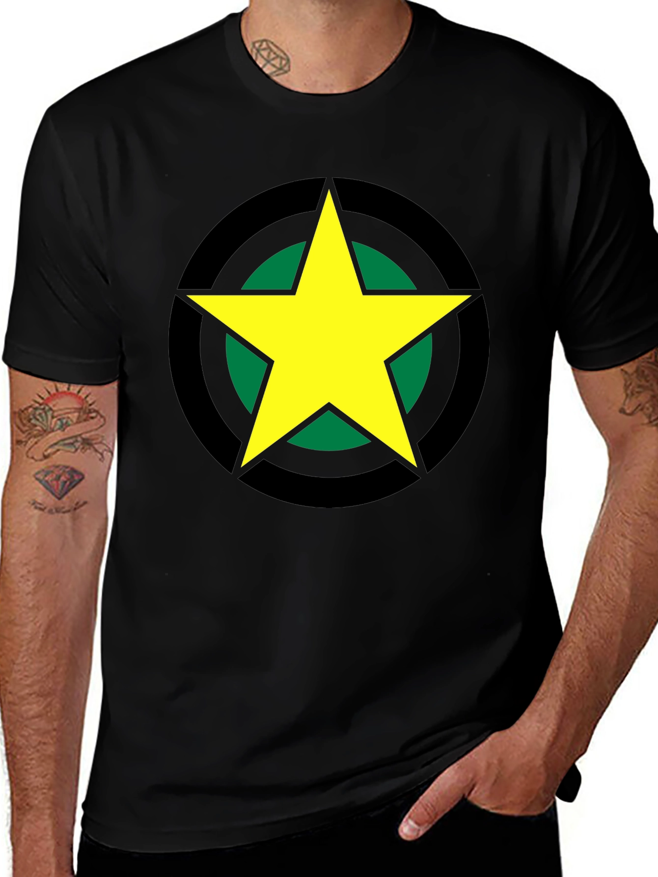 Bold Star Graphic Tee - Black