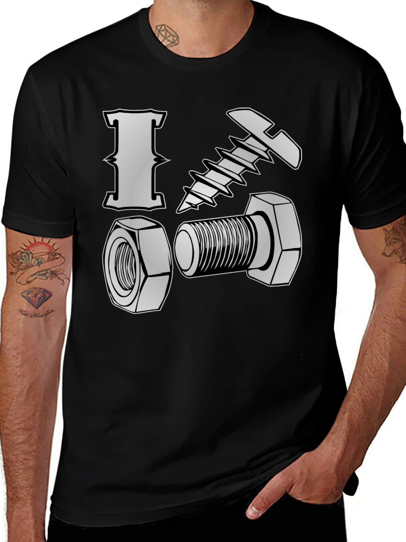 I Heart Nuts & Bolts T-Shirt - Black