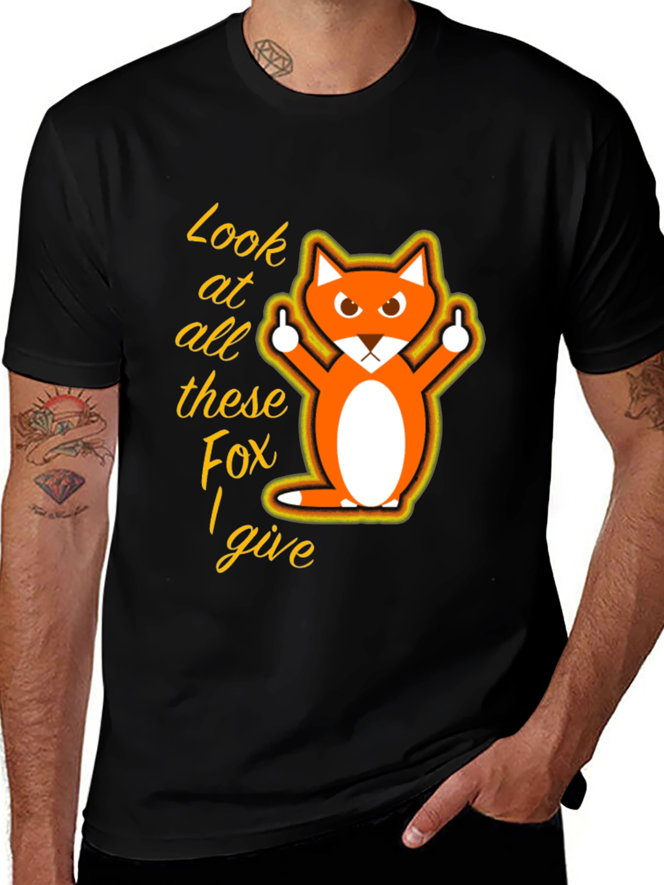 Variant 22 of Funny Fox Graphic T-Shirt - Look at All These Fox I Give