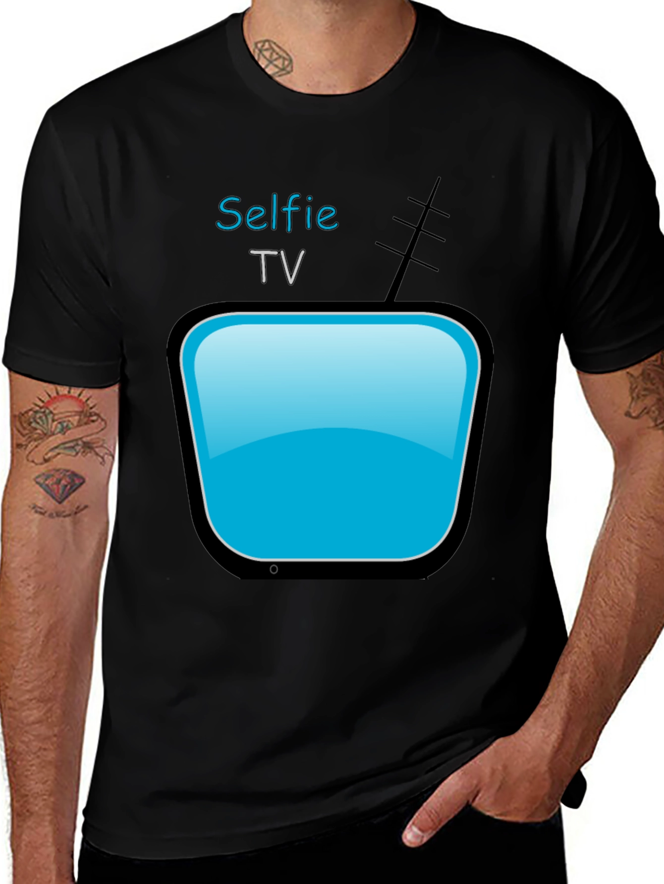 Variant 12 of Selfie TV Graphic T-Shirt - Cool Novelty Tee