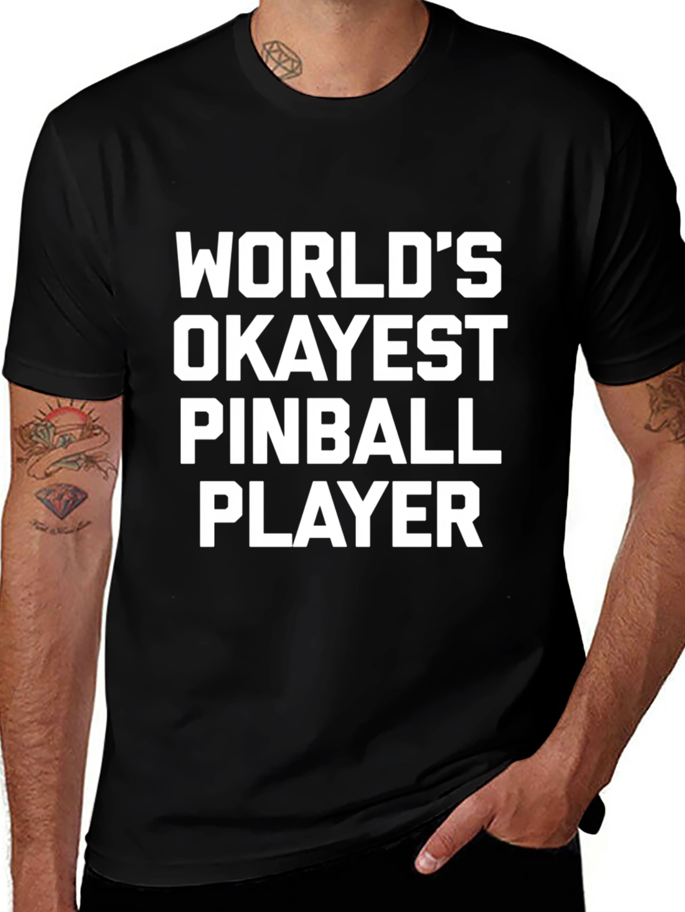Variant 14 of World's Okayest Pinball Player Graphic Tee