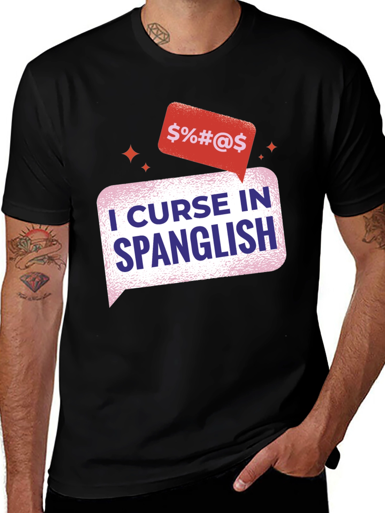 Spanglish Curse T-Shirt - Black Cotton Tee
