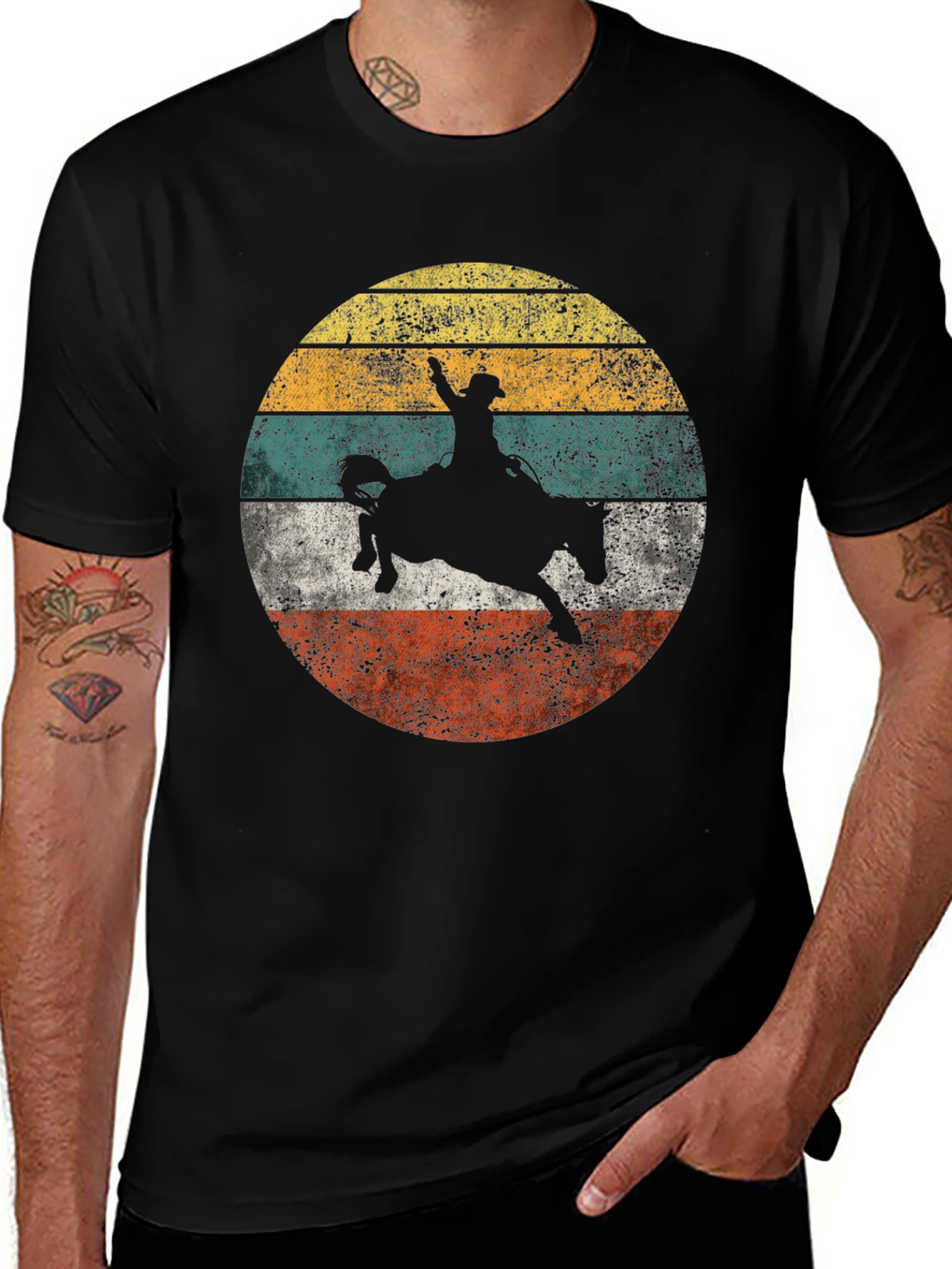 Variant 13 of Vintage Rodeo Rider Graphic T-Shirt - Western Style