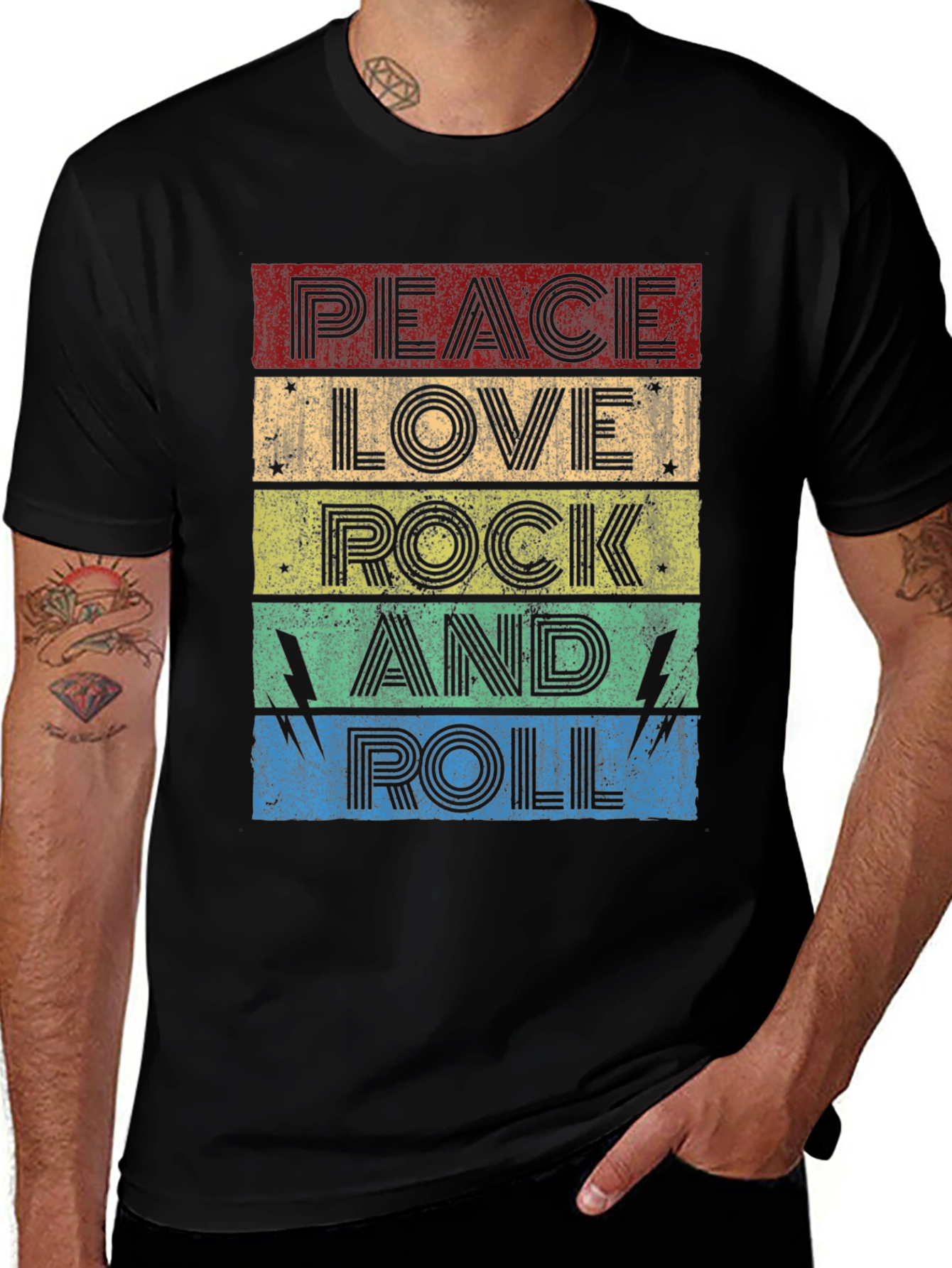 Variant 29 of Peace Love Rock and Roll Graphic T-Shirt