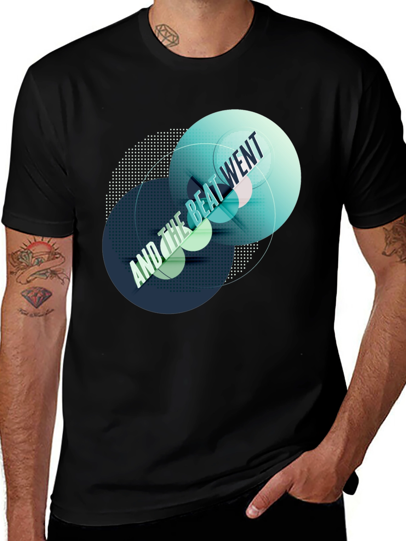 Variant 3 of Stylish Men's Black Graphic Tee - And The Beat Went