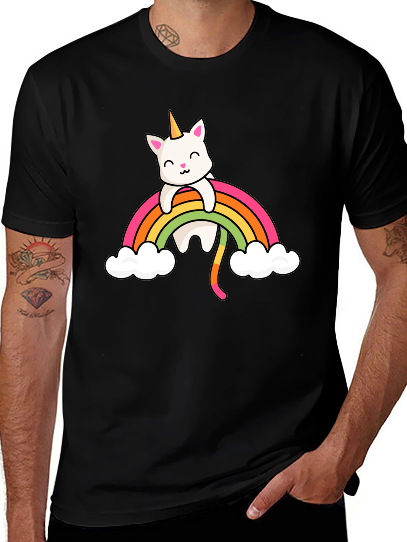 Variant 26 of Unicorn Cat Rainbow T-Shirt