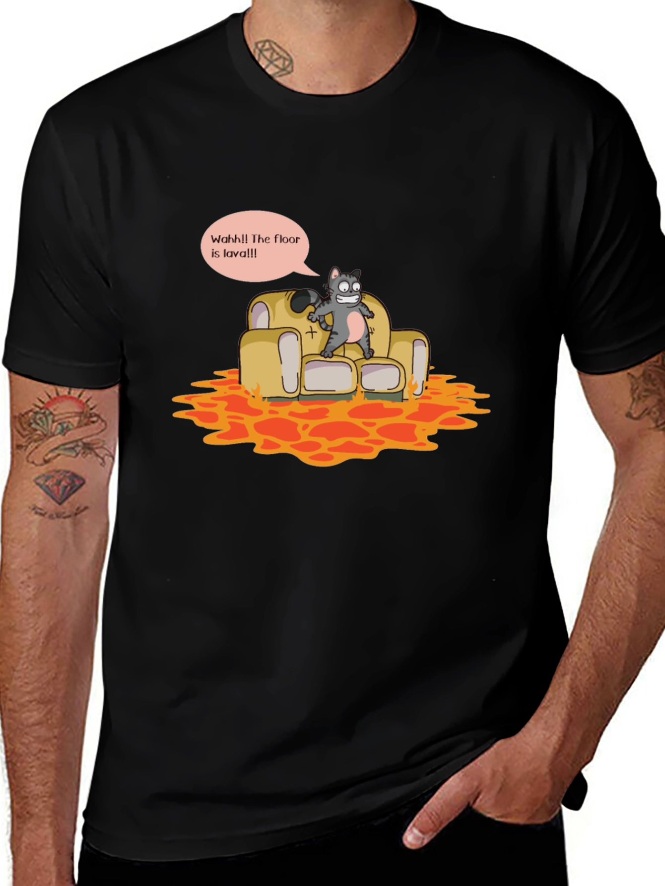 Variant 6 of The Floor is Lava Funny Graphic Tee