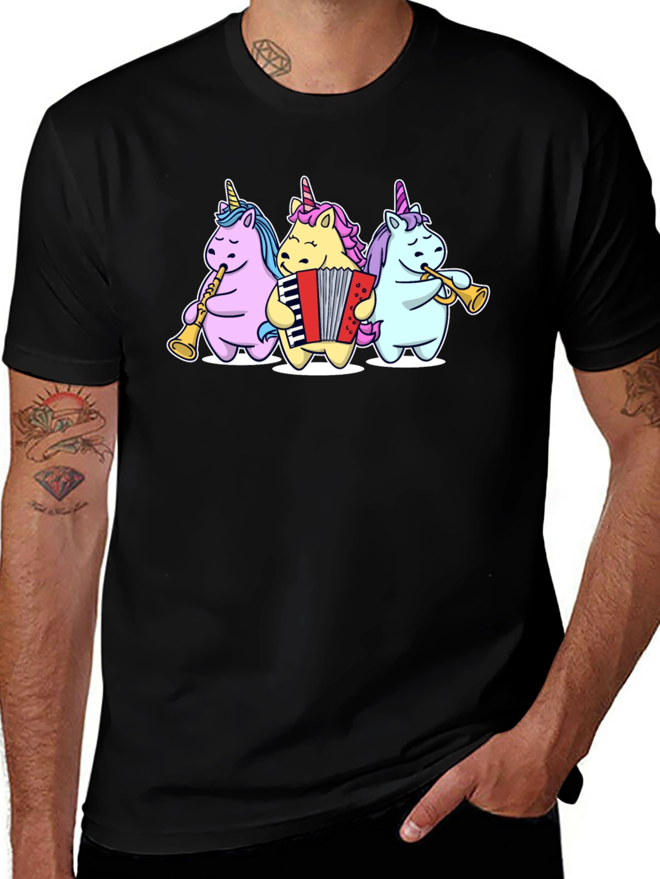 Variant 16 of Unicorn Band T-Shirt - Novelty Music Tee