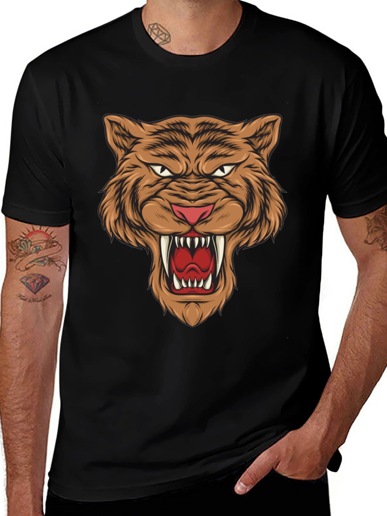 Variant 8 of Ferocious Tiger Graphic Print Tee