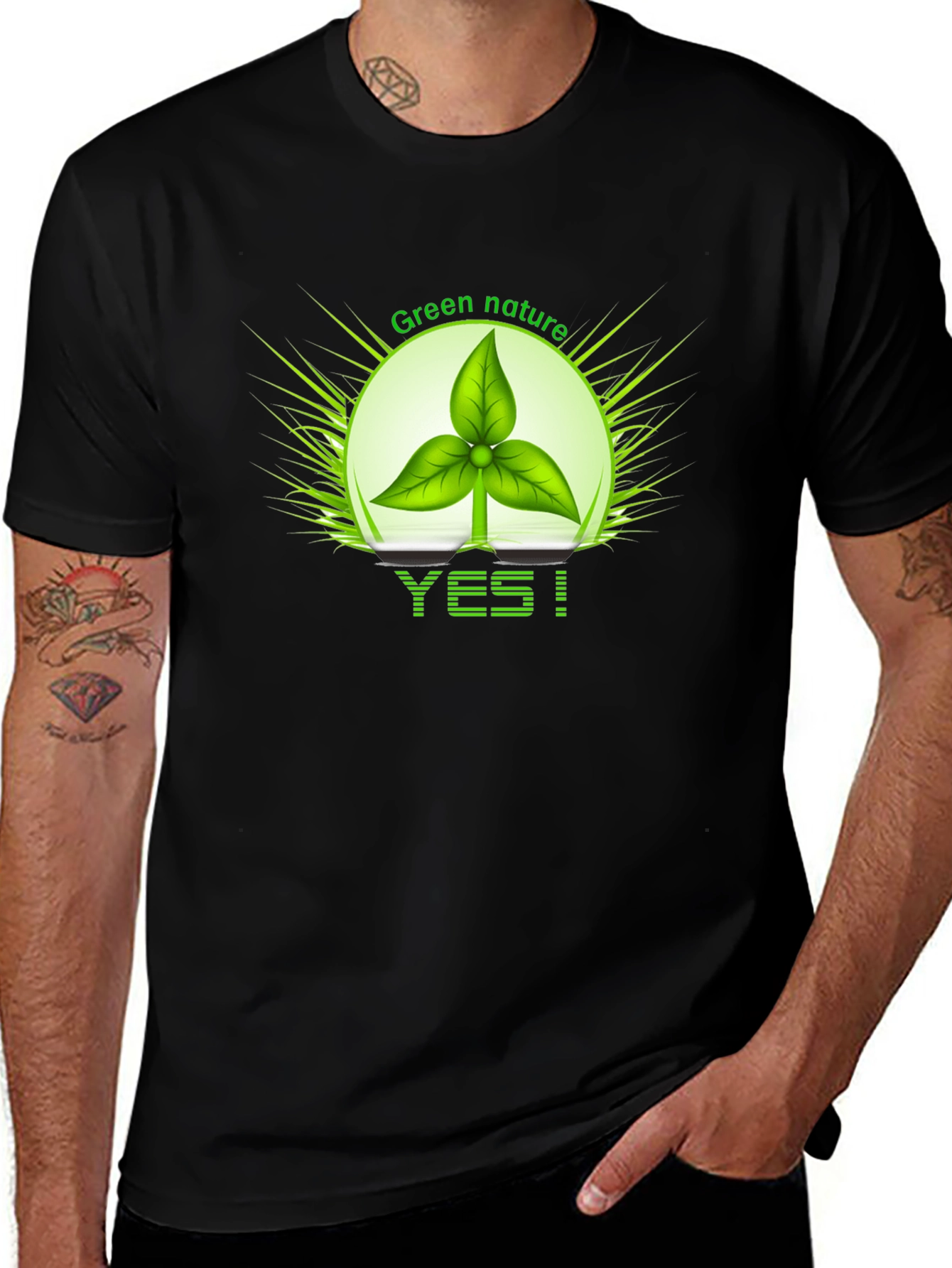 Variant 15 of Eco-Friendly "Green Nature" Graphic Tee