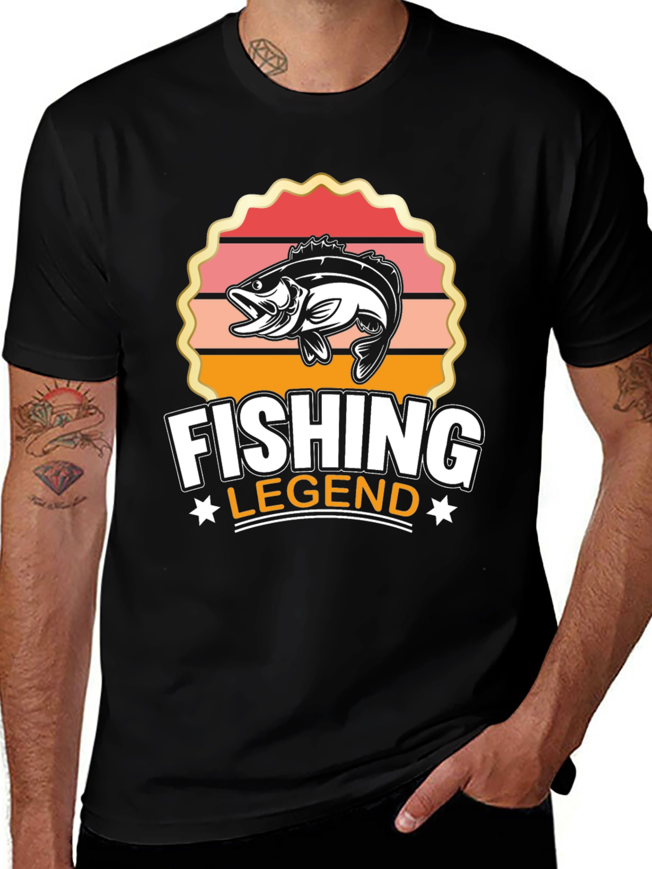 Variant 29 of Fishing Legend Graphic Tee - Black