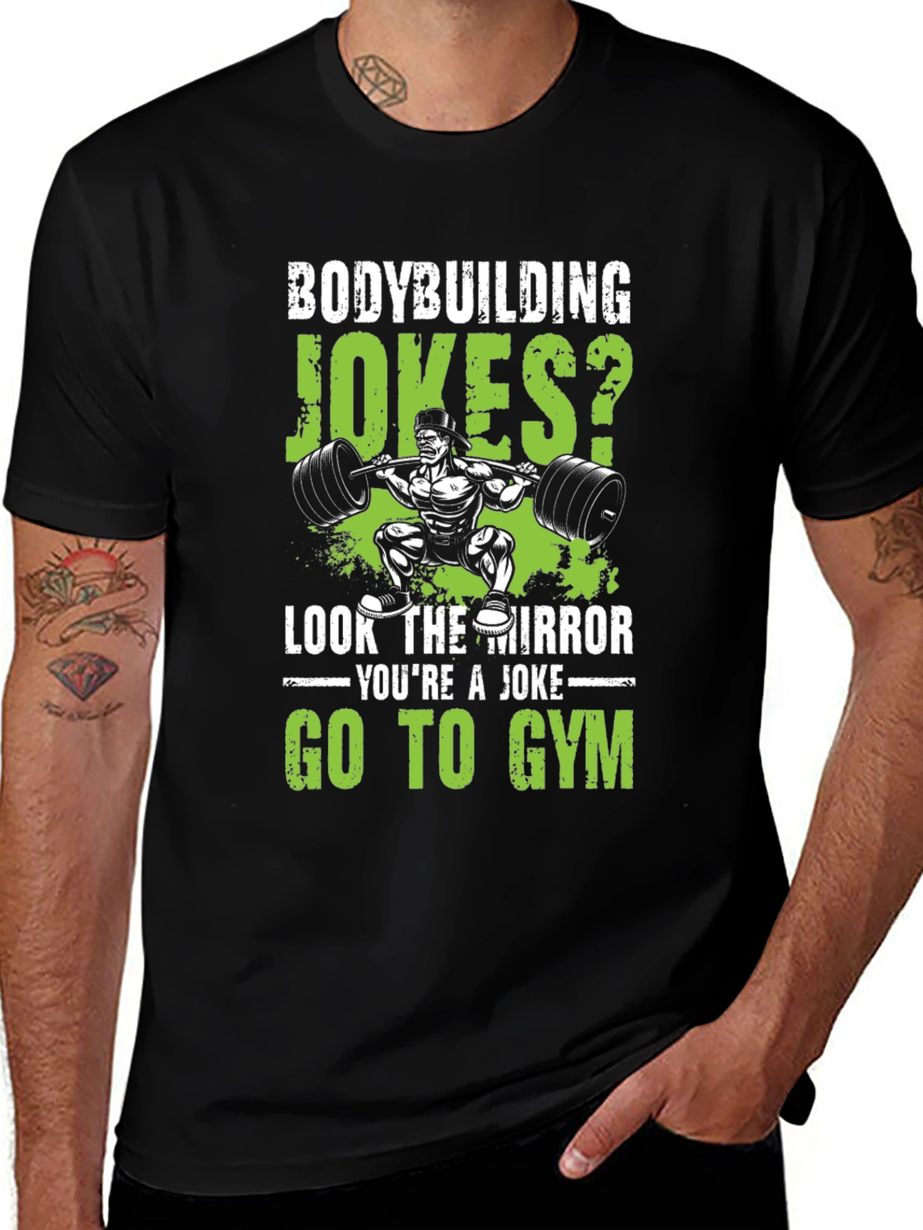 Variant 21 of Bodybuilding Jokes T-Shirt - Gym Workout Humor Tee