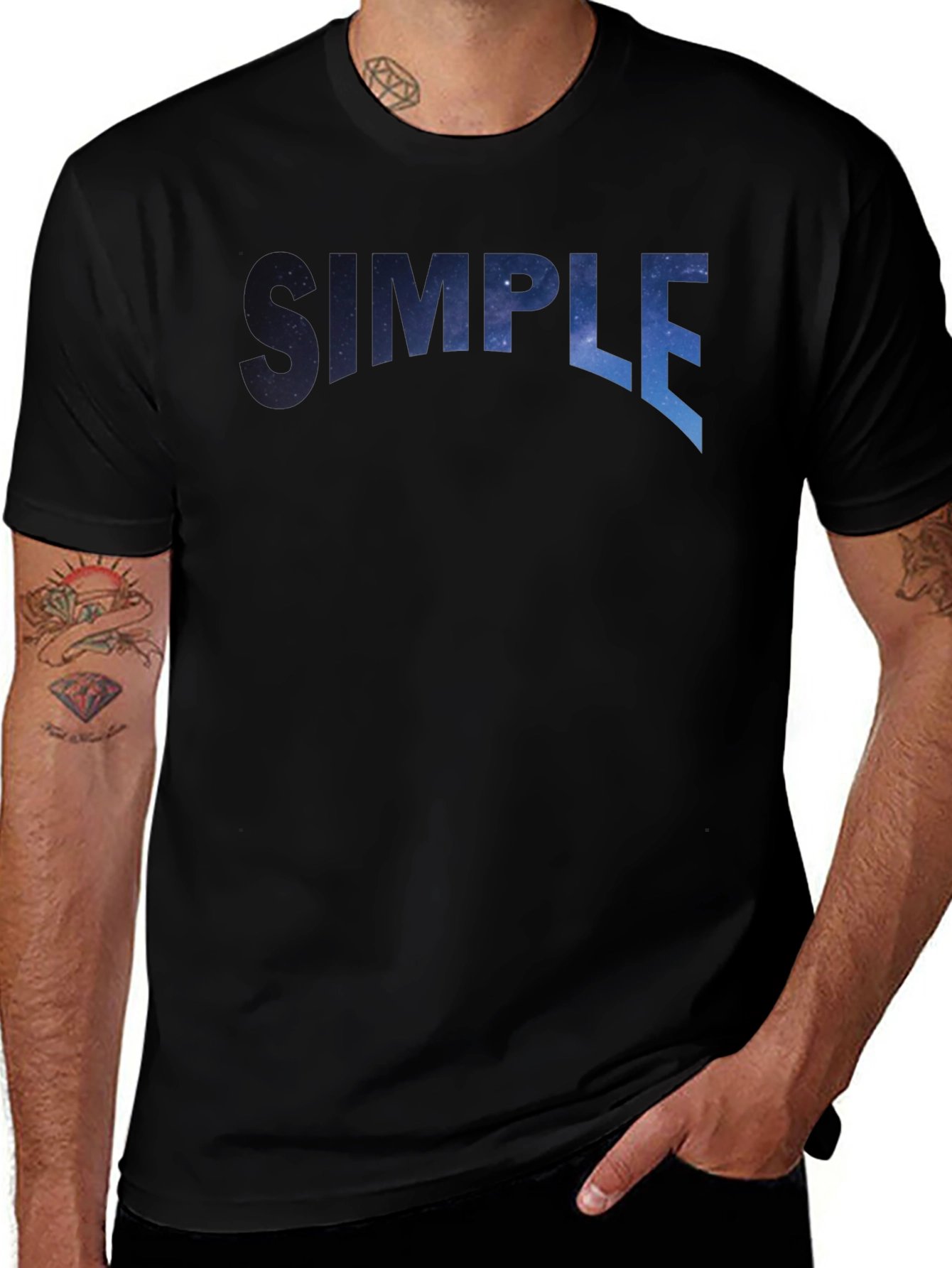 Variant 4 of Simple Space Galaxy T-Shirt - Black