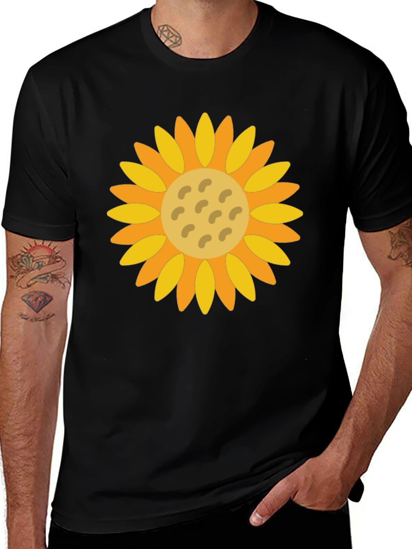 Variant 5 of Sunflower Graphic Black T-Shirt