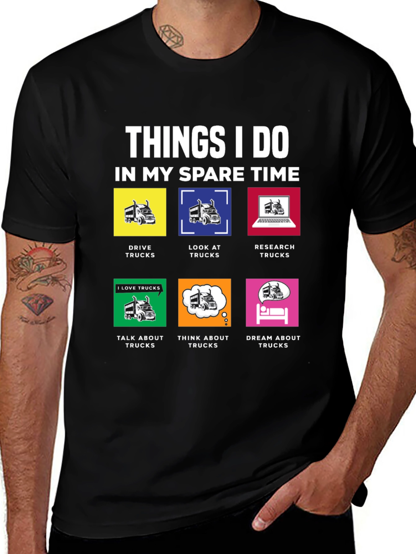 Variant 28 of Truck Enthusiast T-Shirt: Things I Do In My Spare Time