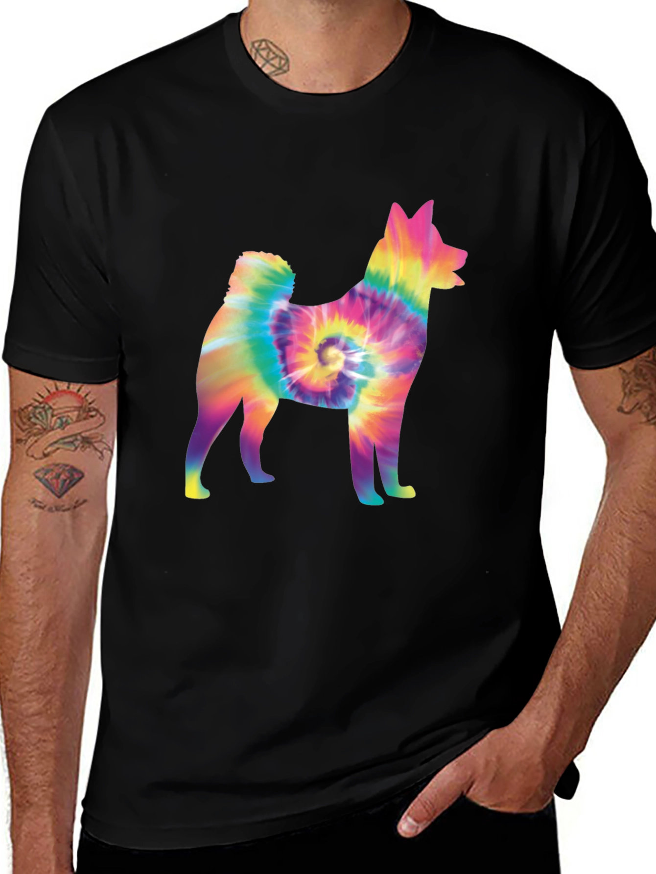 Variant 13 of Tie-Dye Dog Graphic Tee