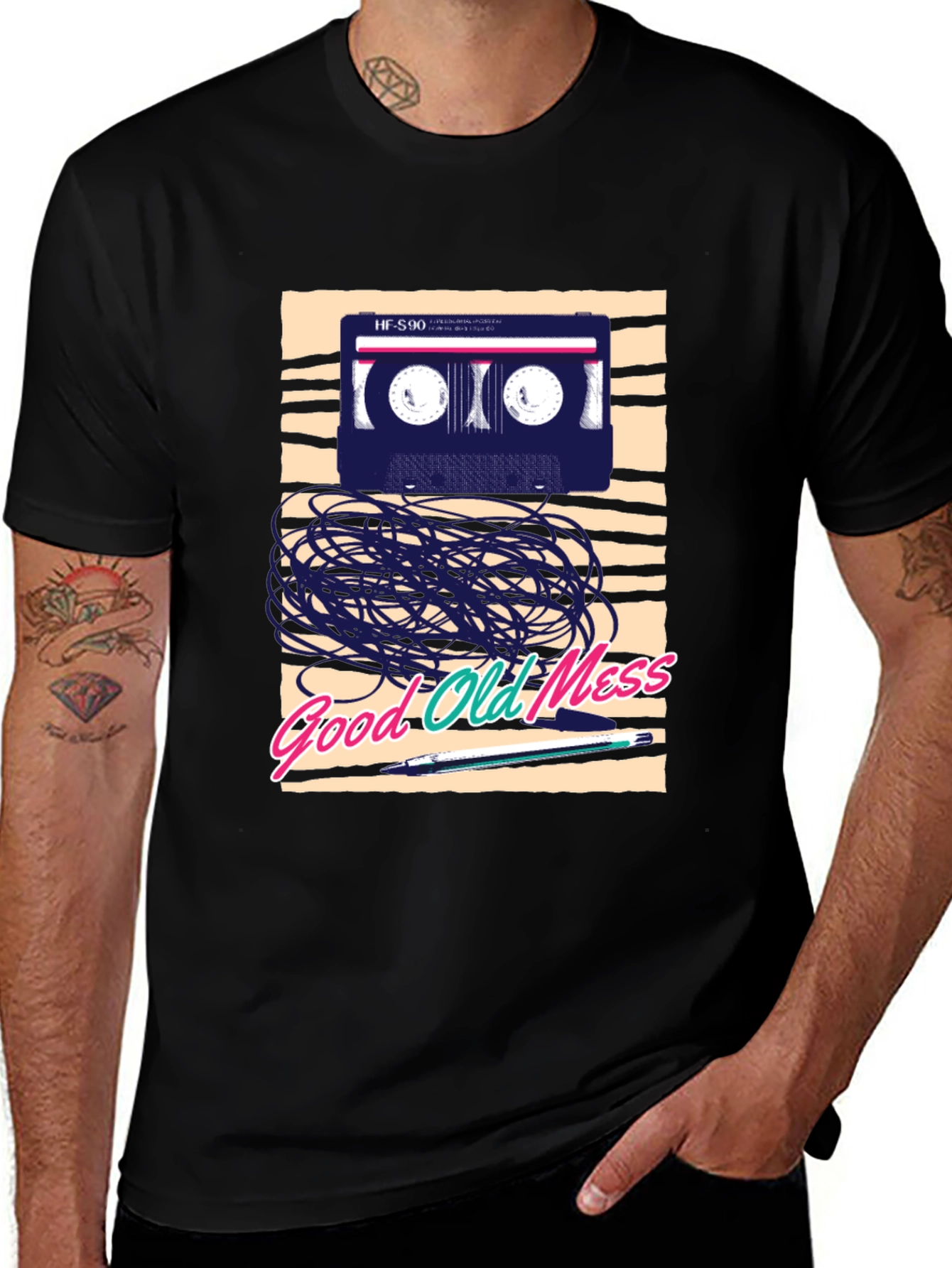 Variant 24 of Retro Cassette Tape "Good Old Mess" Graphic T-Shirt