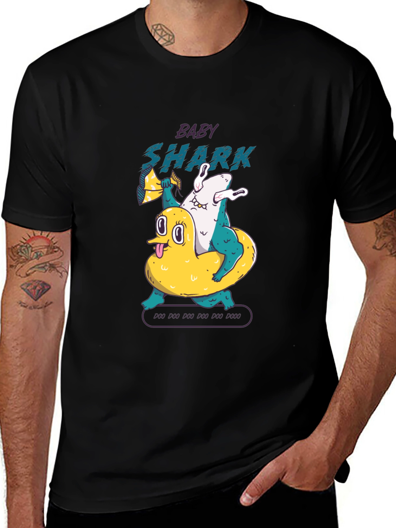 Variant 3 of Baby Shark T-Shirt - Duck and Shark Graphic Tee