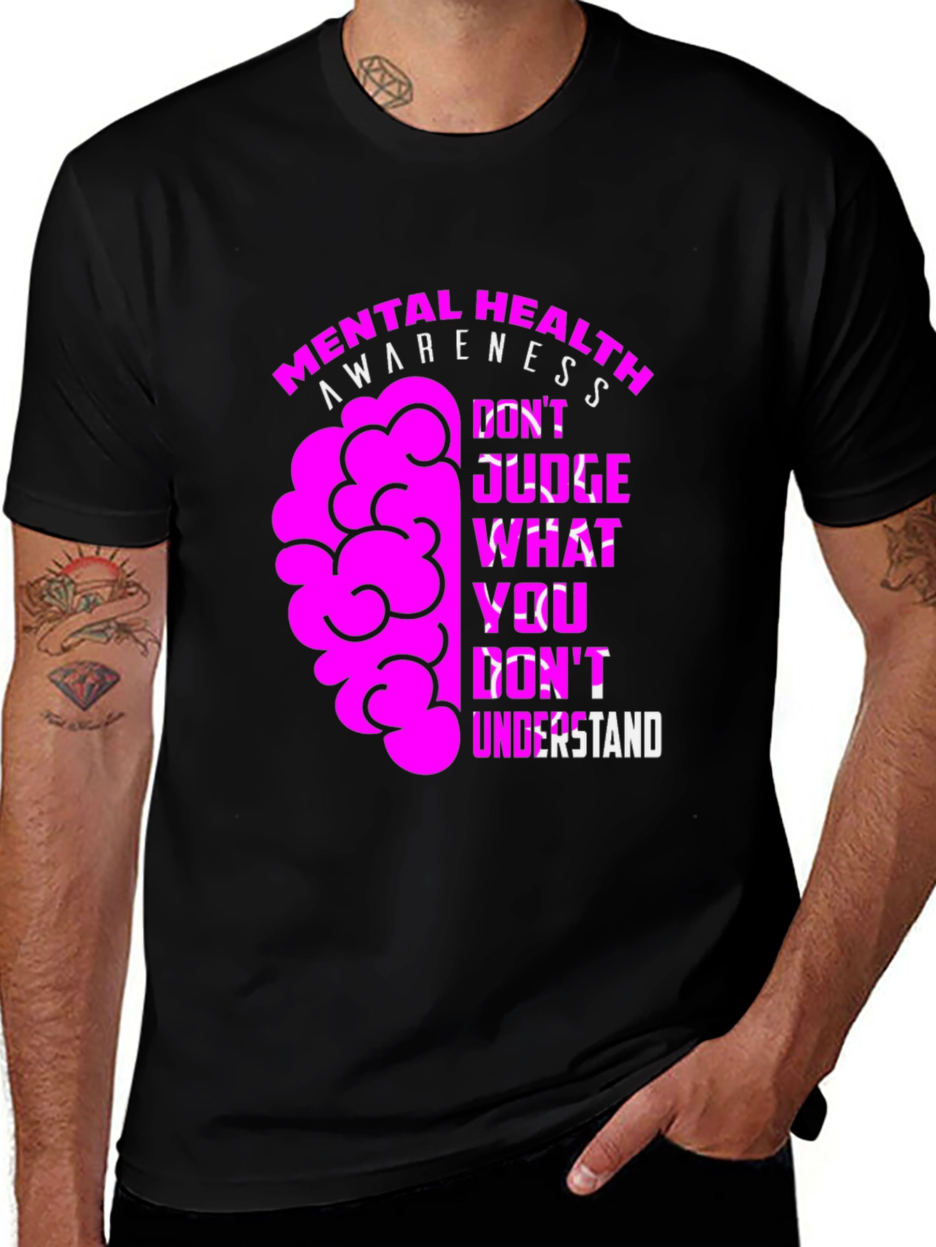Variant 22 of Mental Health Awareness Graphic Tee - Don't Judge