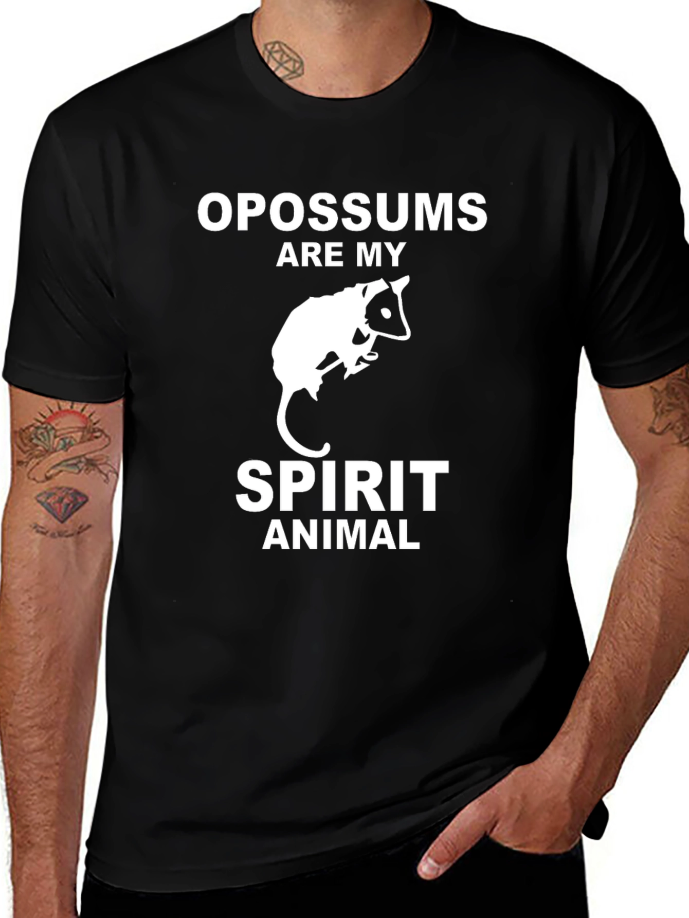 Variant 26 of Opossum Spirit Animal Graphic T-Shirt