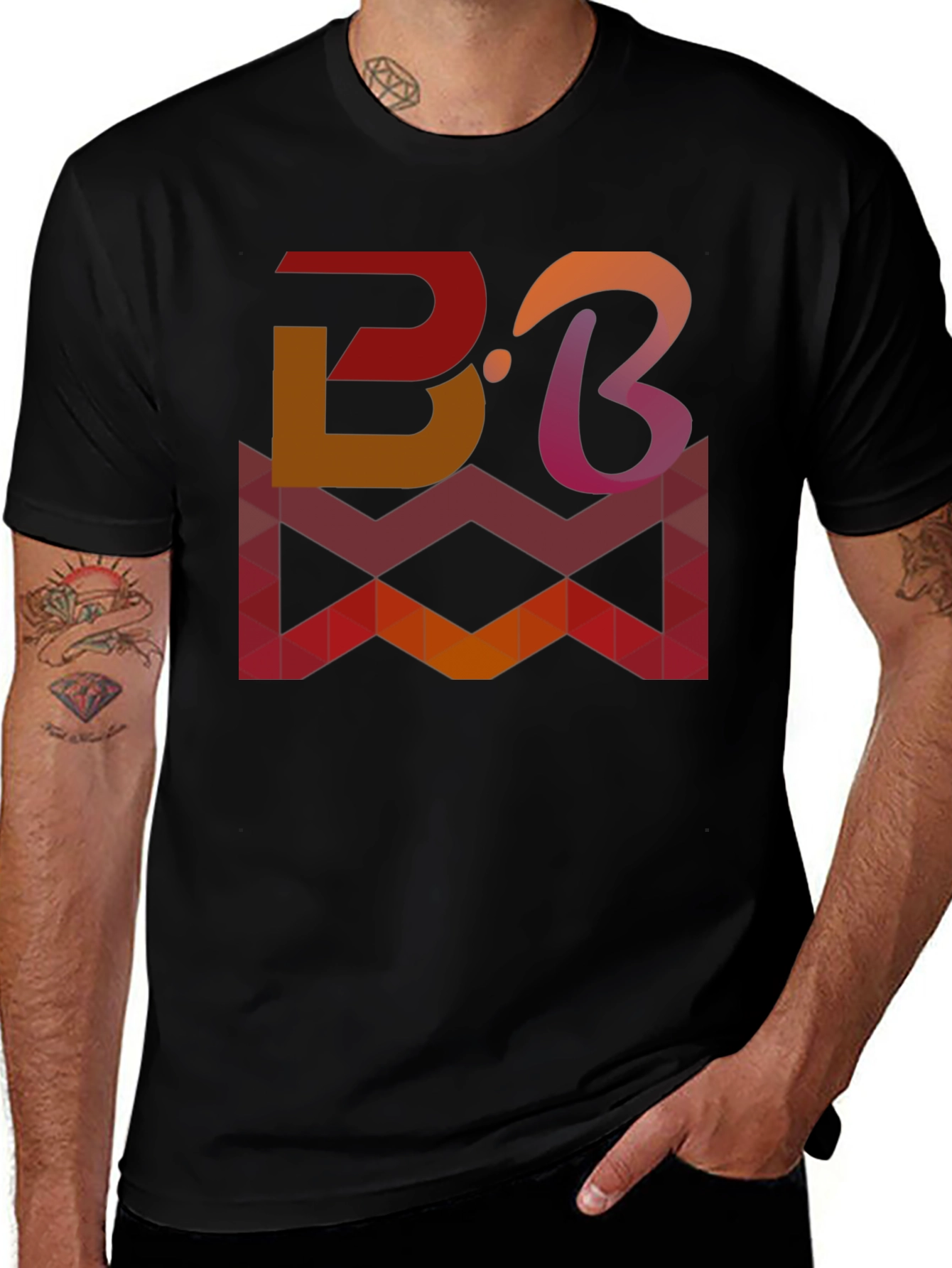 Variant 10 of Geometric BB T-Shirt - Stylish Graphic Tee for Men