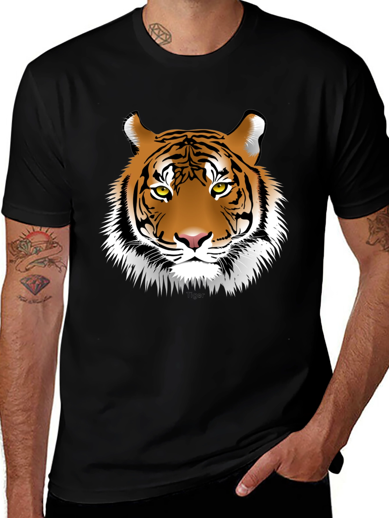 Variant 24 of Tiger Graphic Black T-Shirt