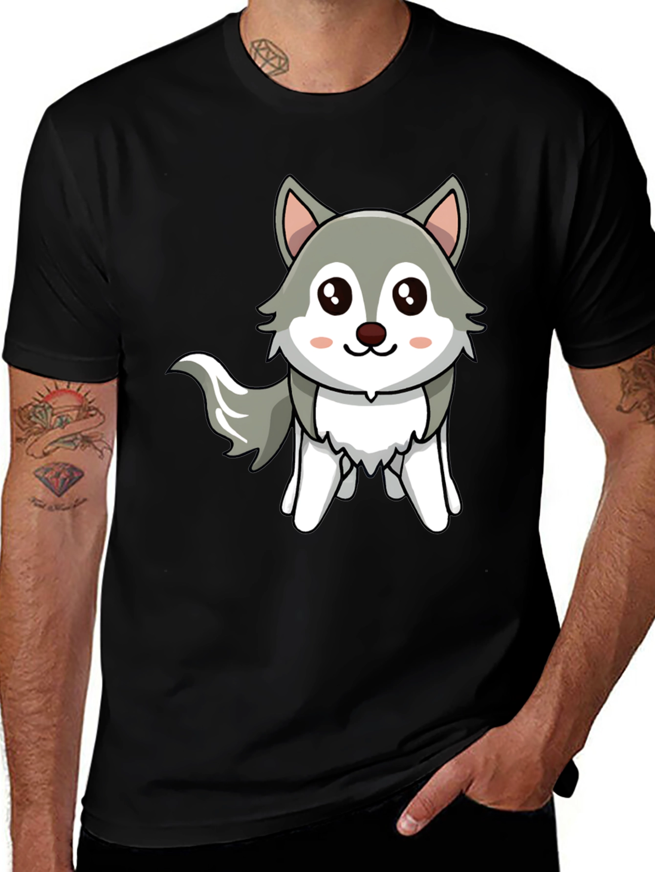 Variant 13 of Cute Husky Cartoon T-Shirt