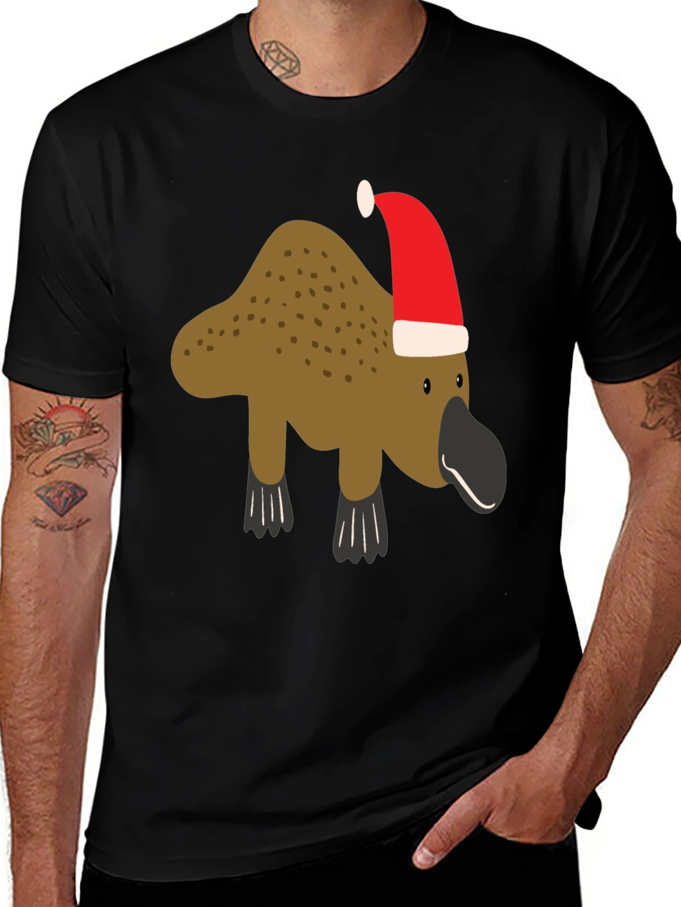 Variant 19 of Festive Platypus Christmas T-Shirt