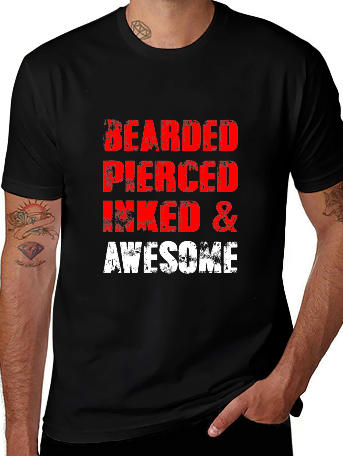 Variant 8 of Bearded Pierced Inked & Awesome T-Shirt