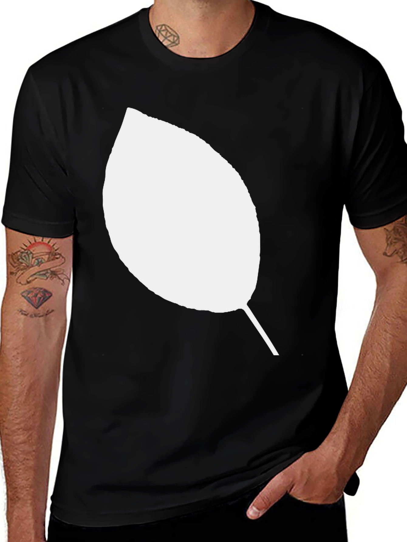 Leaf Graphic Black T-Shirt