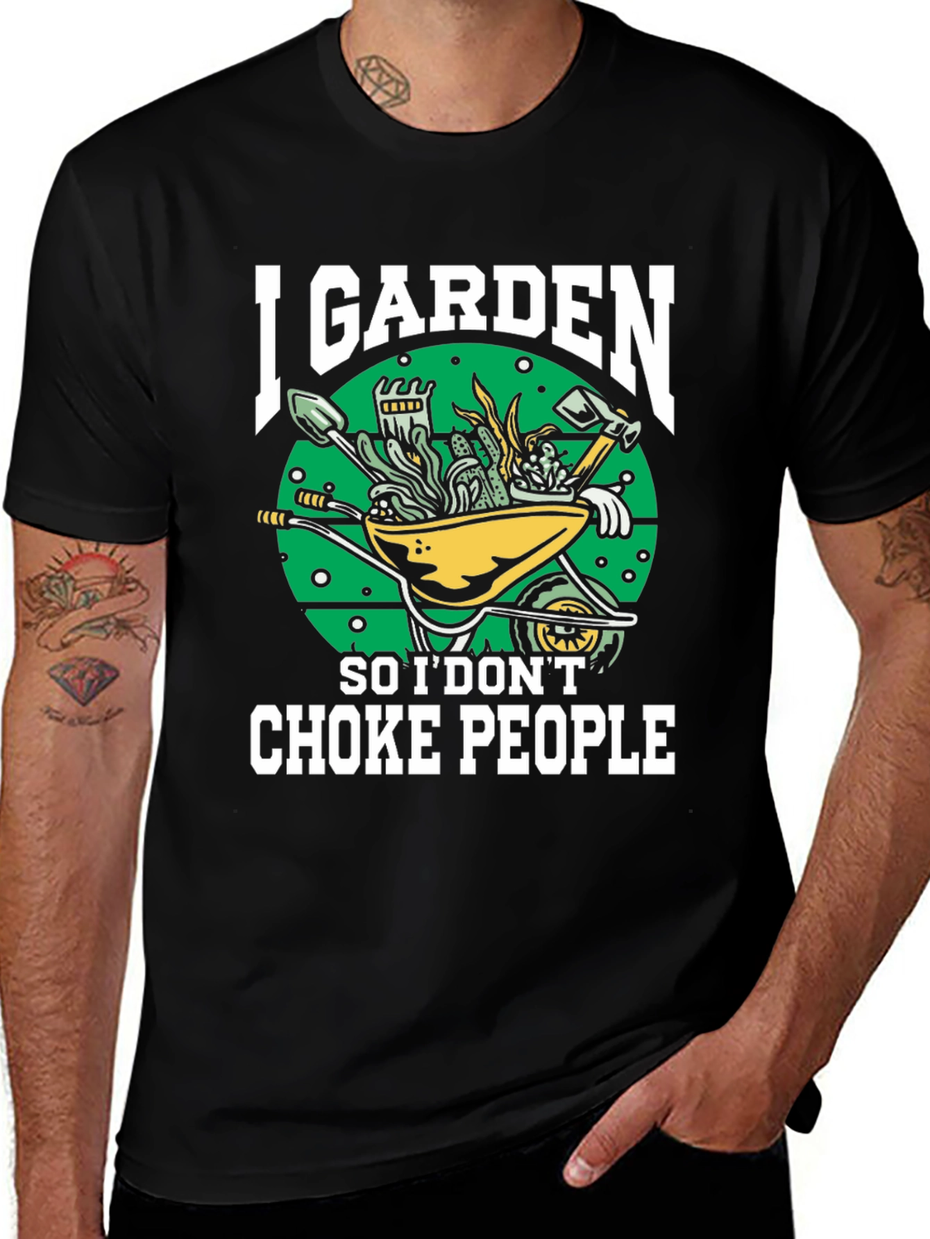 Variant 27 of Funny Gardening T-Shirt - I Garden So I Don't Choke People