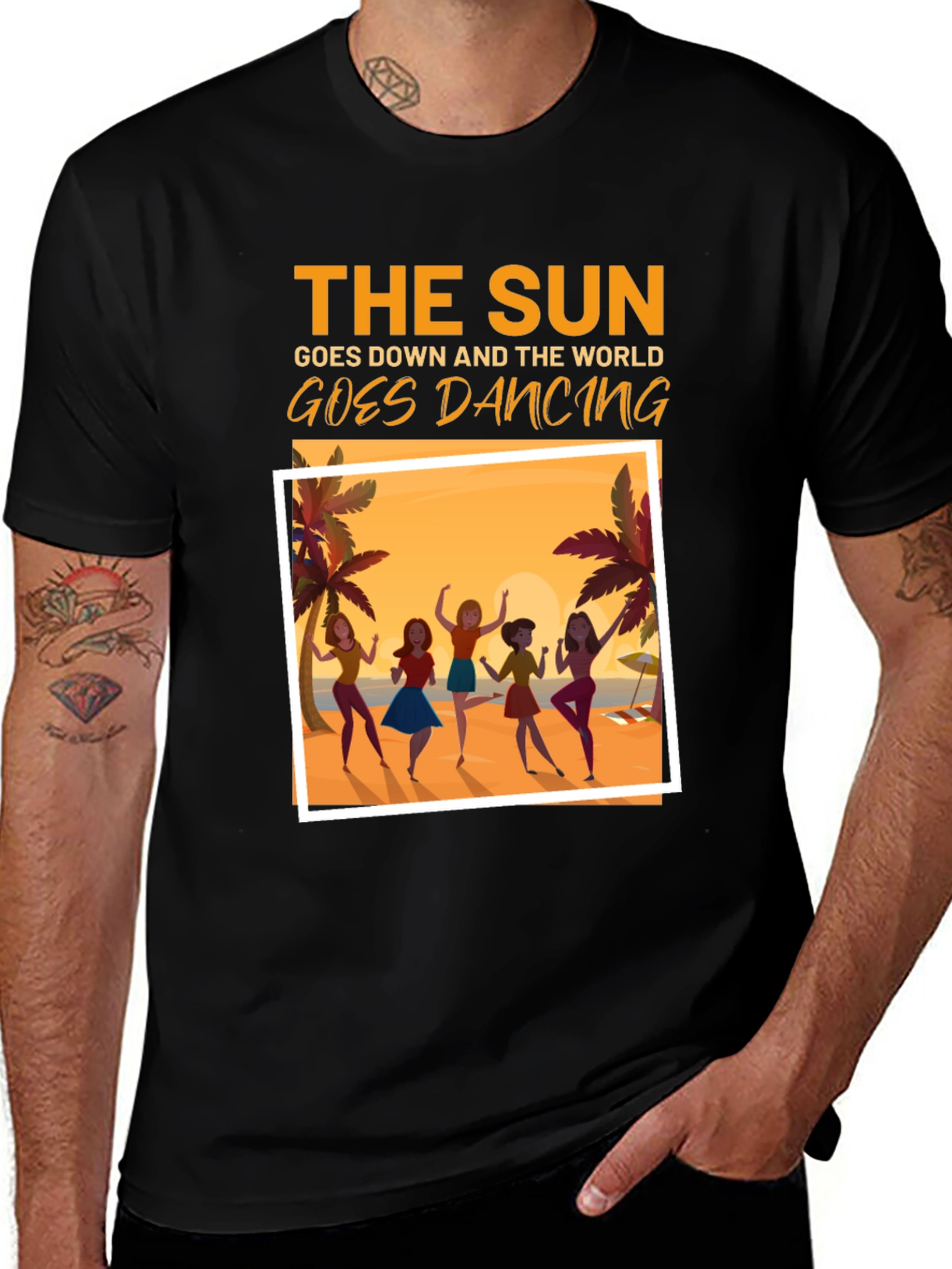 Variant 26 of The Sun Goes Down Dancing Graphic Tee