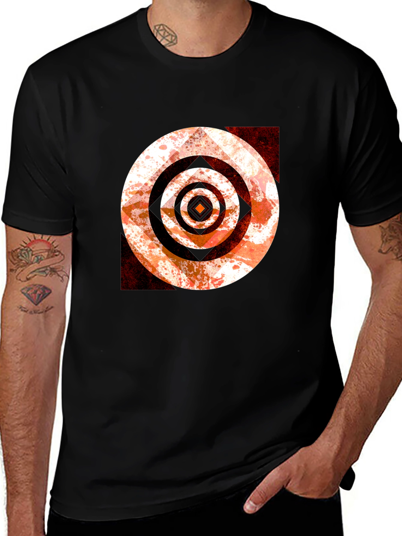 Variant 27 of Abstract Target Graphic Tee - Black