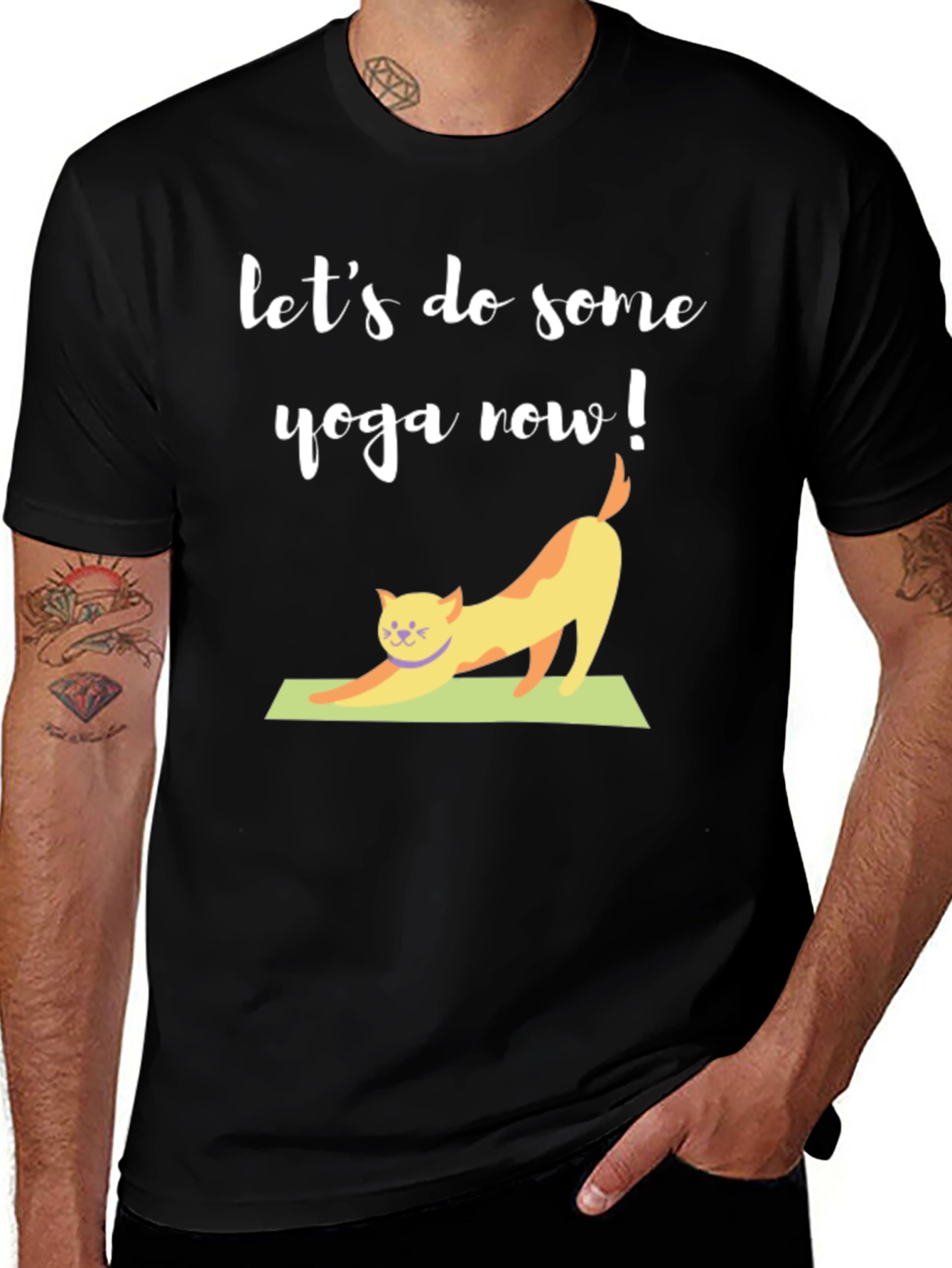 Variant 30 of Yoga Cat T-Shirt - Let's Do Some Yoga Now!