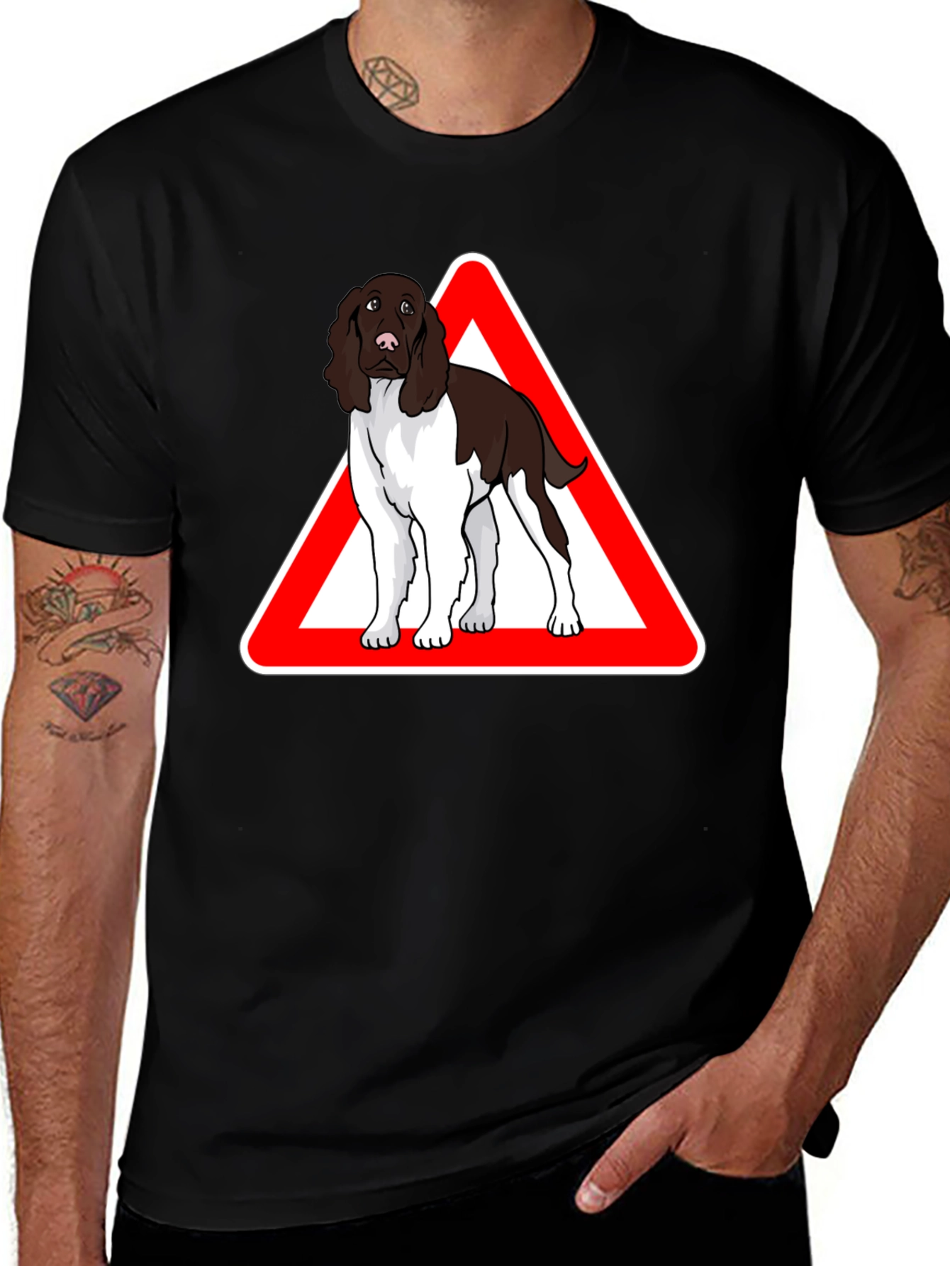 Springer Spaniel Warning Sign T-Shirt