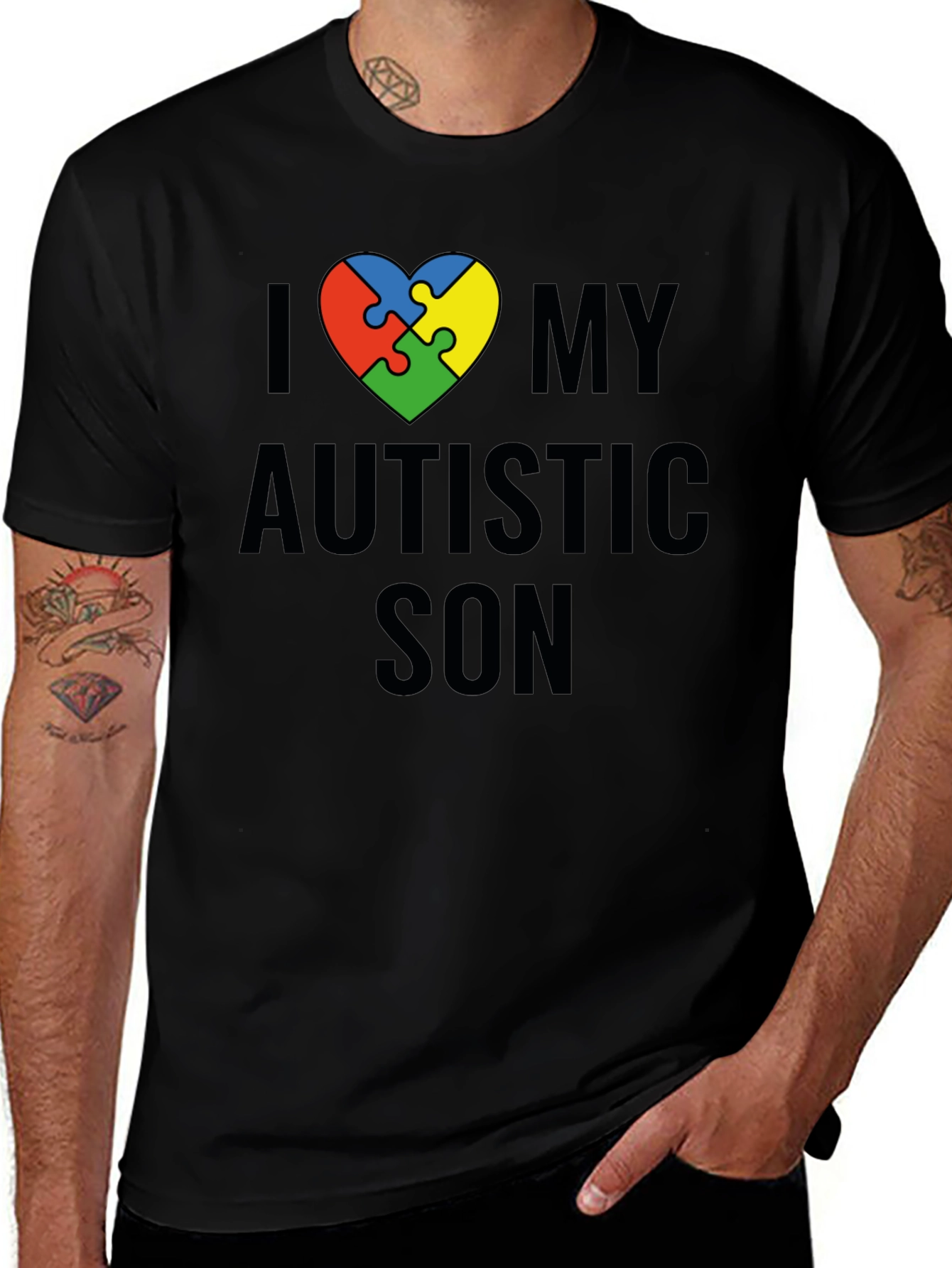 I Love My Autistic Son T-Shirt Awareness