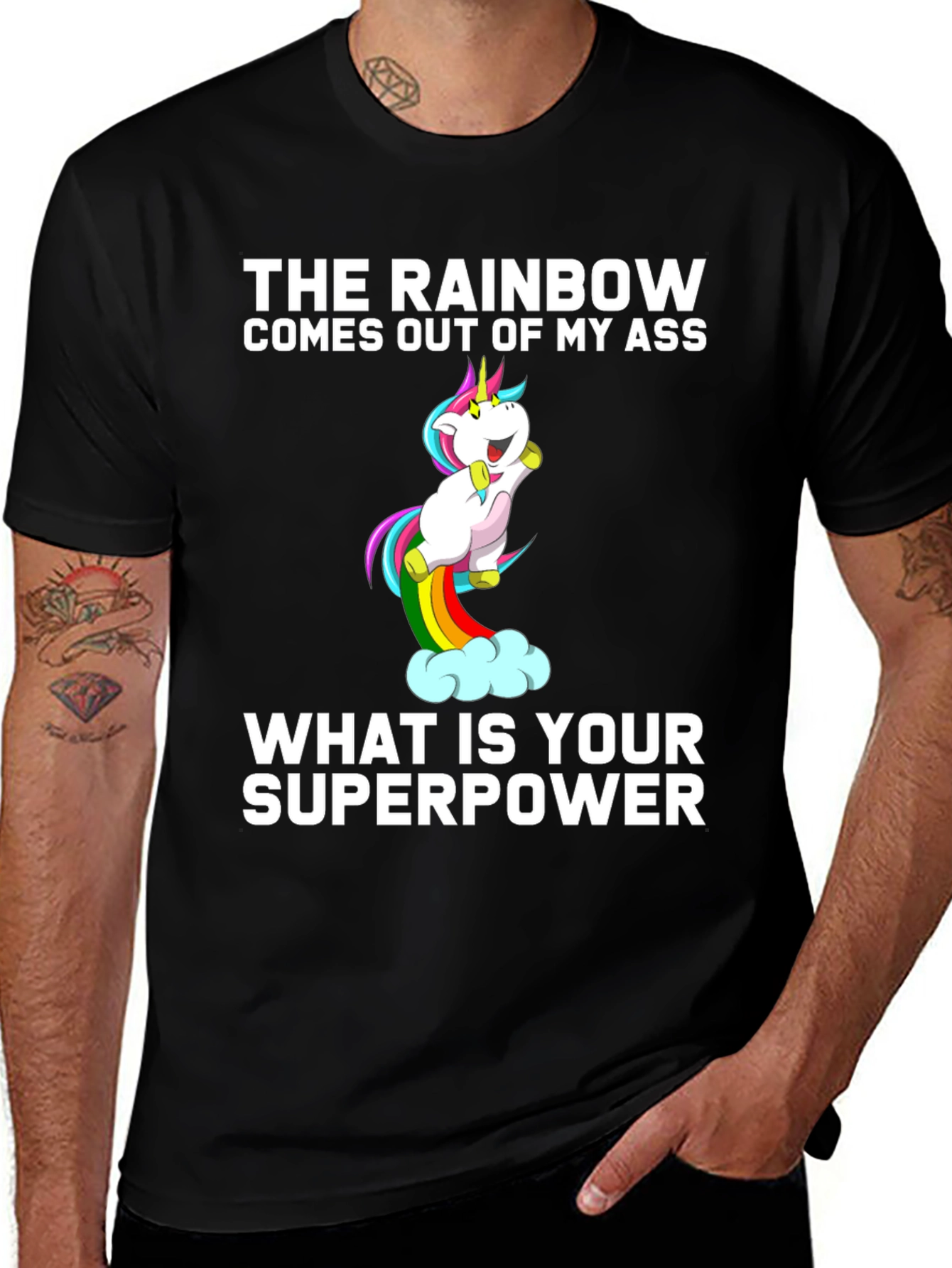Variant 9 of Rainbow Unicorn T-Shirt - What's Your Superpower?