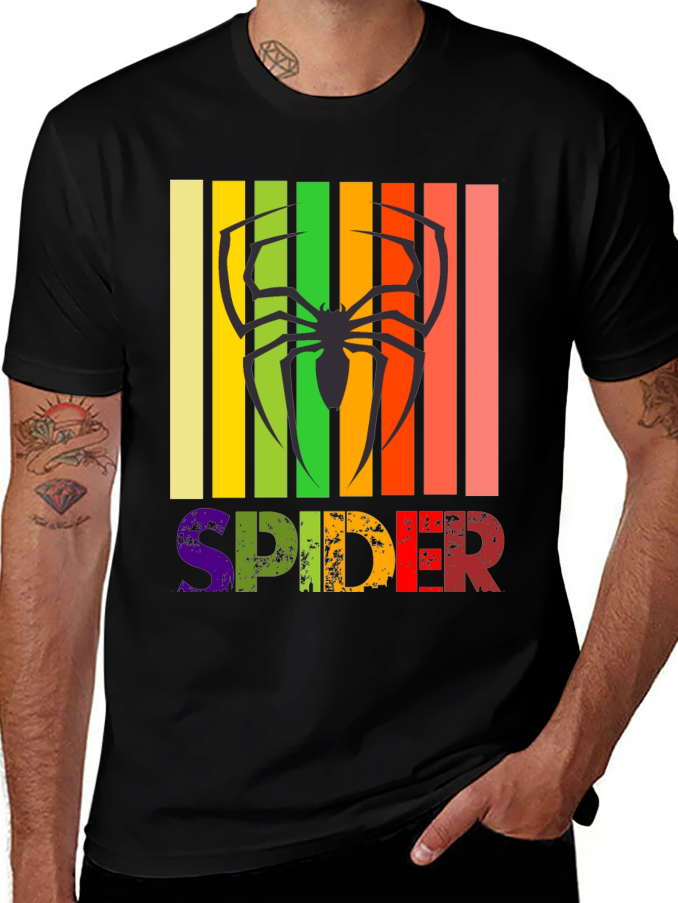 Retro Spider Graphic Tee -  Unique Design