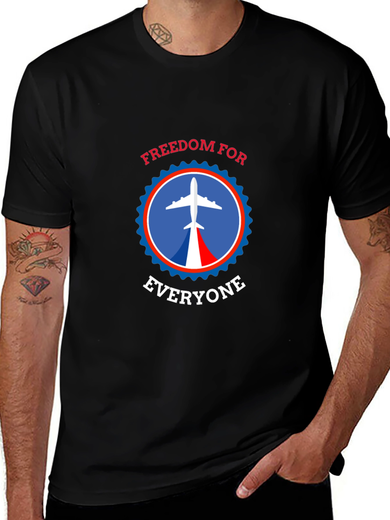 Variant 28 of Freedom For Everyone T-Shirt - Airplane Design