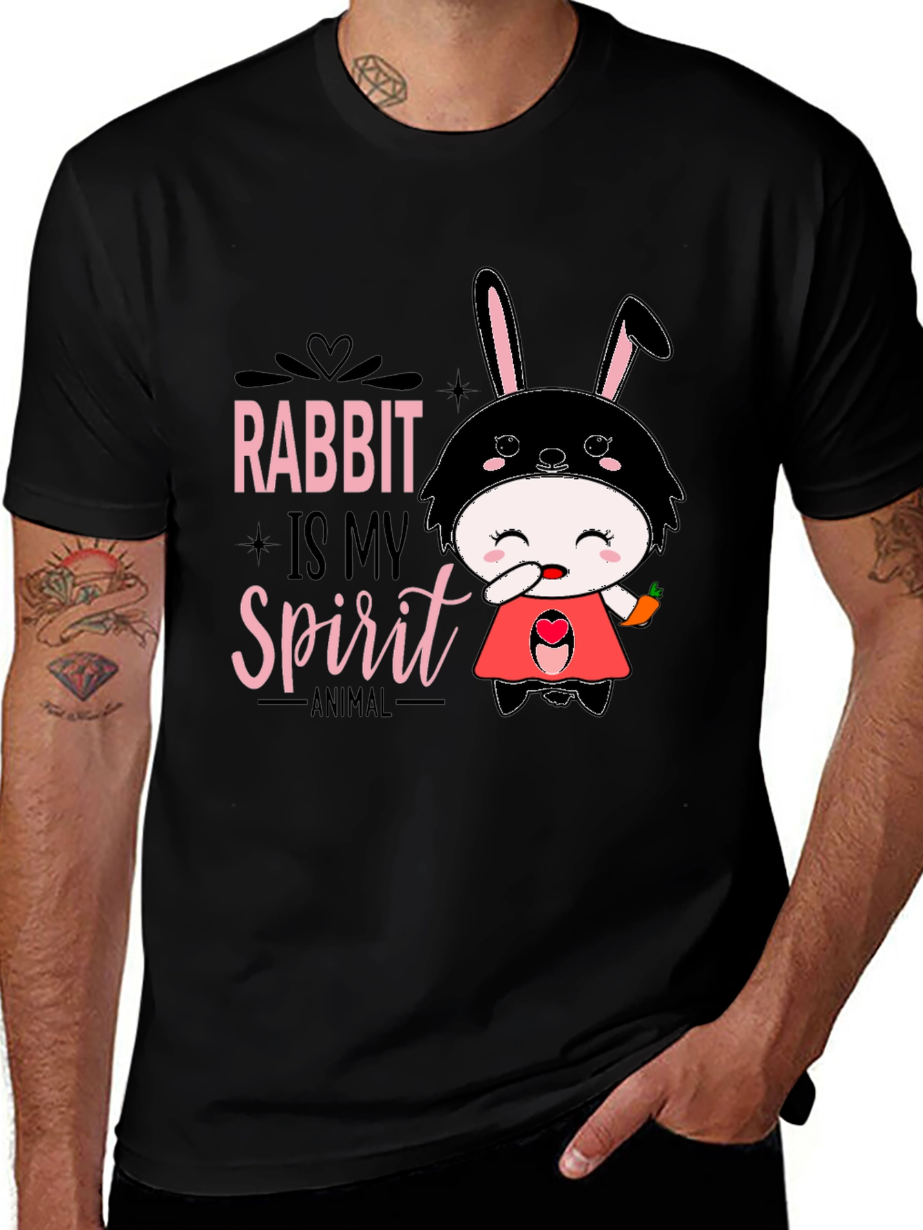 Variant 10 of Rabbit Spirit Animal Black T-Shirt