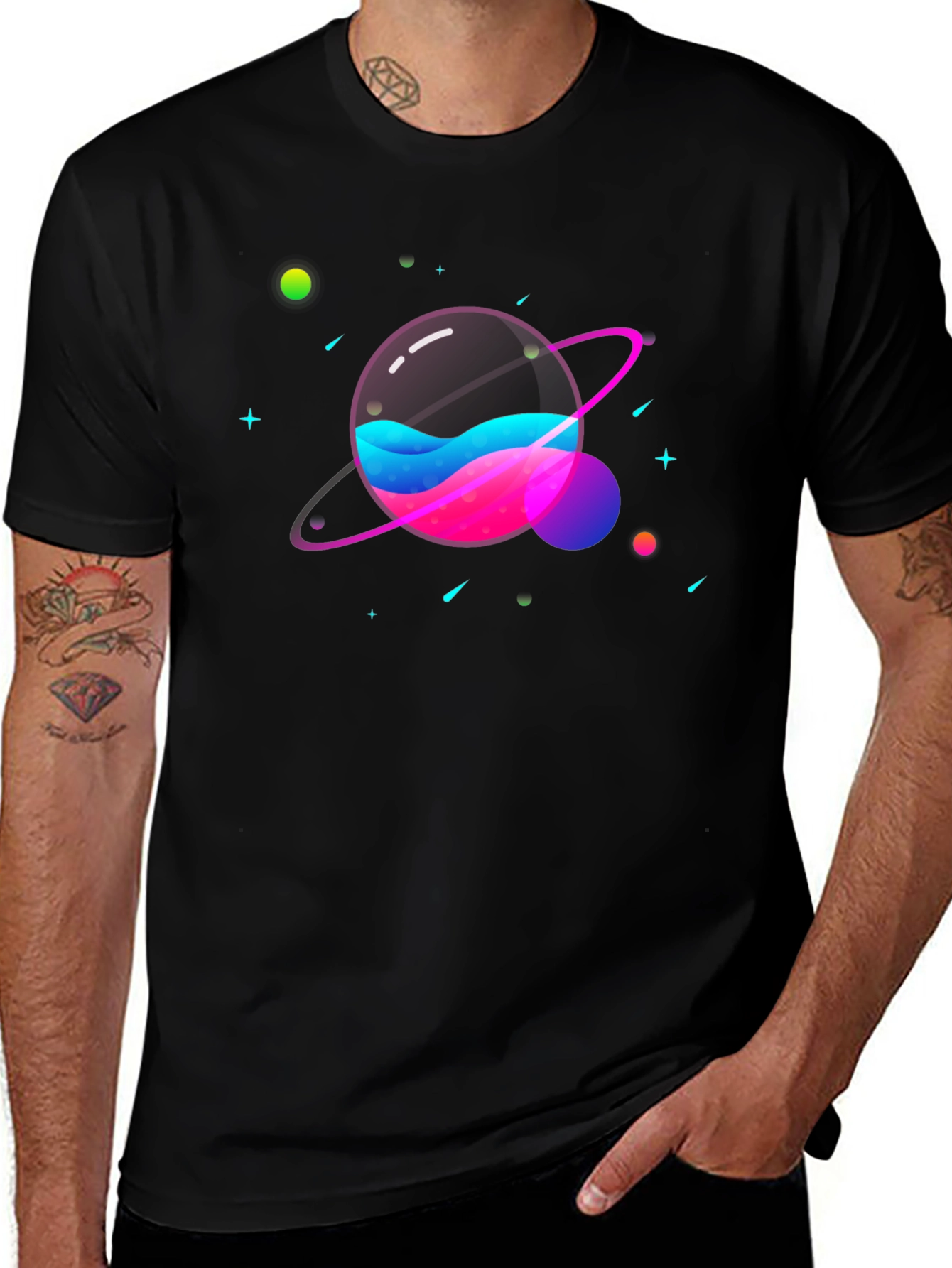 Variant 20 of Galaxy Planet Graphic Print Tee