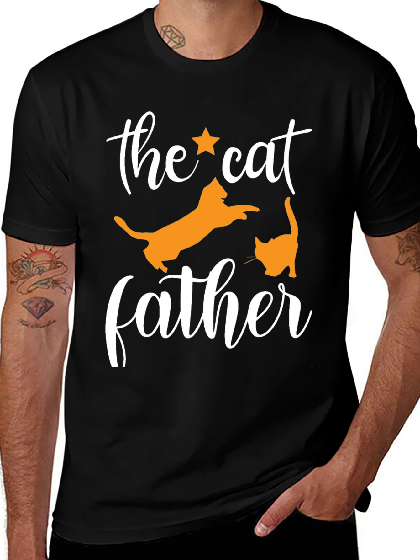 Variant 10 of The Cat Father Black T-Shirt