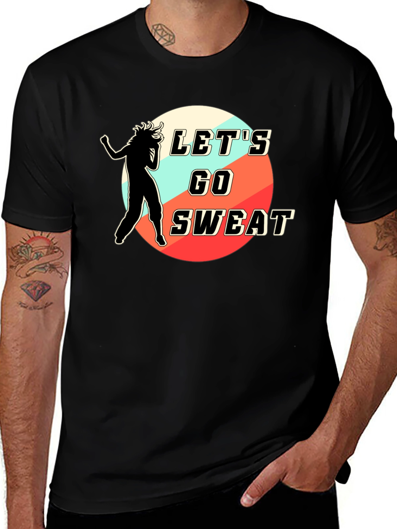 Let's Go Sweat T-Shirt Black
