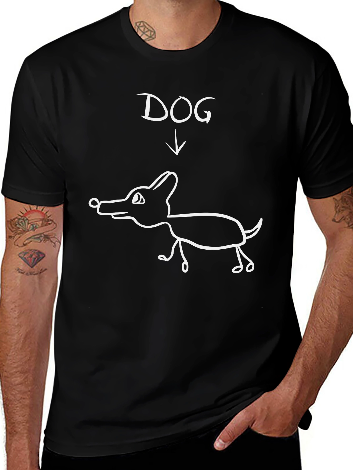 Variant 24 of Funny Dog Sketch T-Shirt - Novelty Graphic Tee