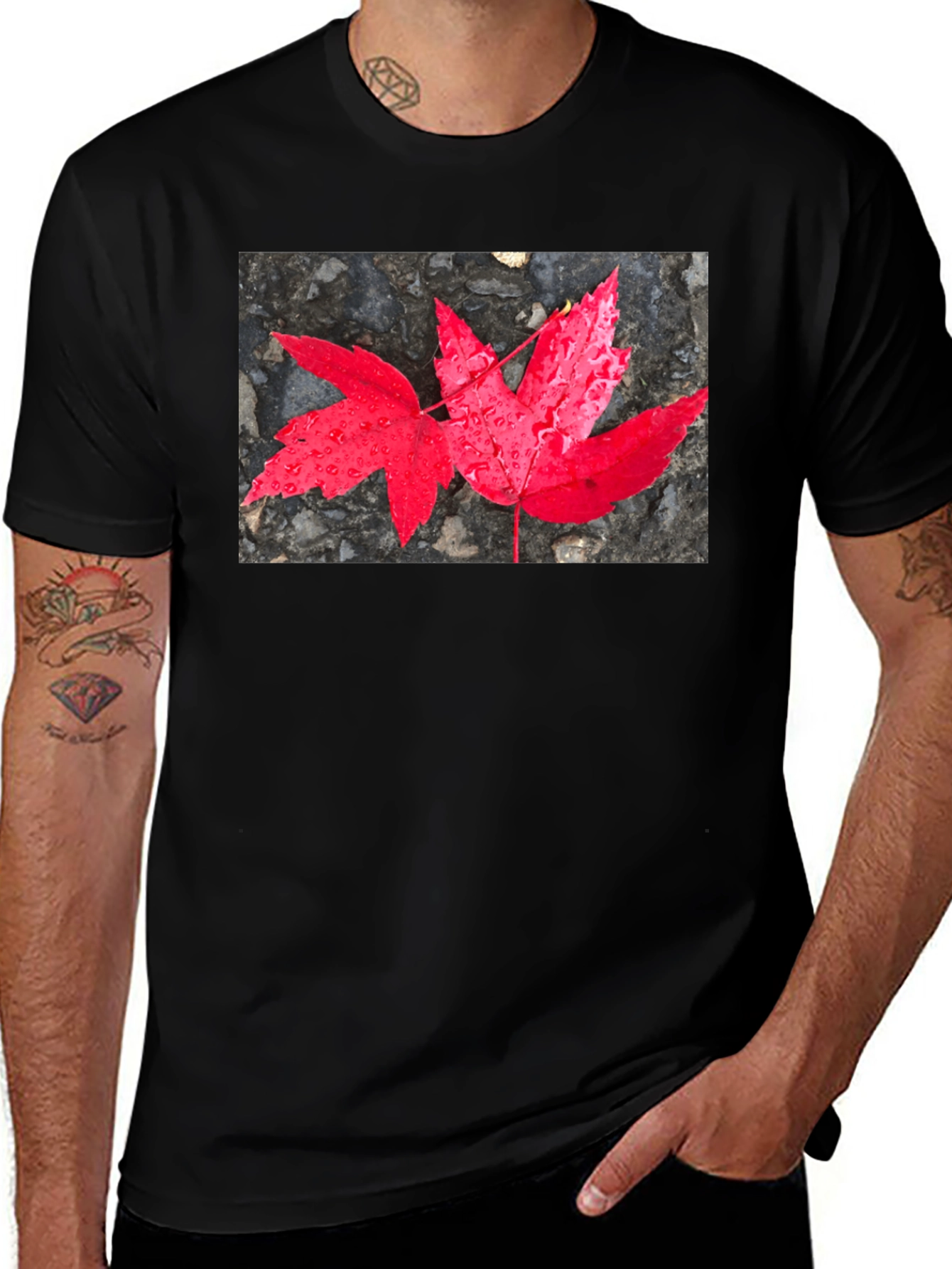 Variant 23 of Red Maple Leaf Graphic T-Shirt